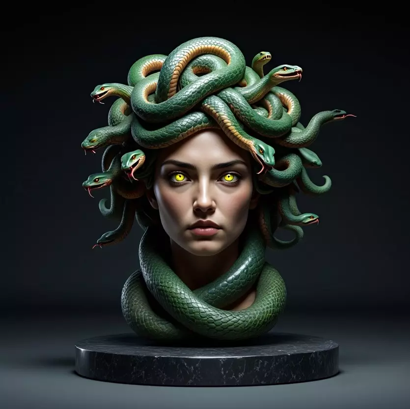 2156  Medusa Gorgon Head 3D Model  magic 3D print model_5