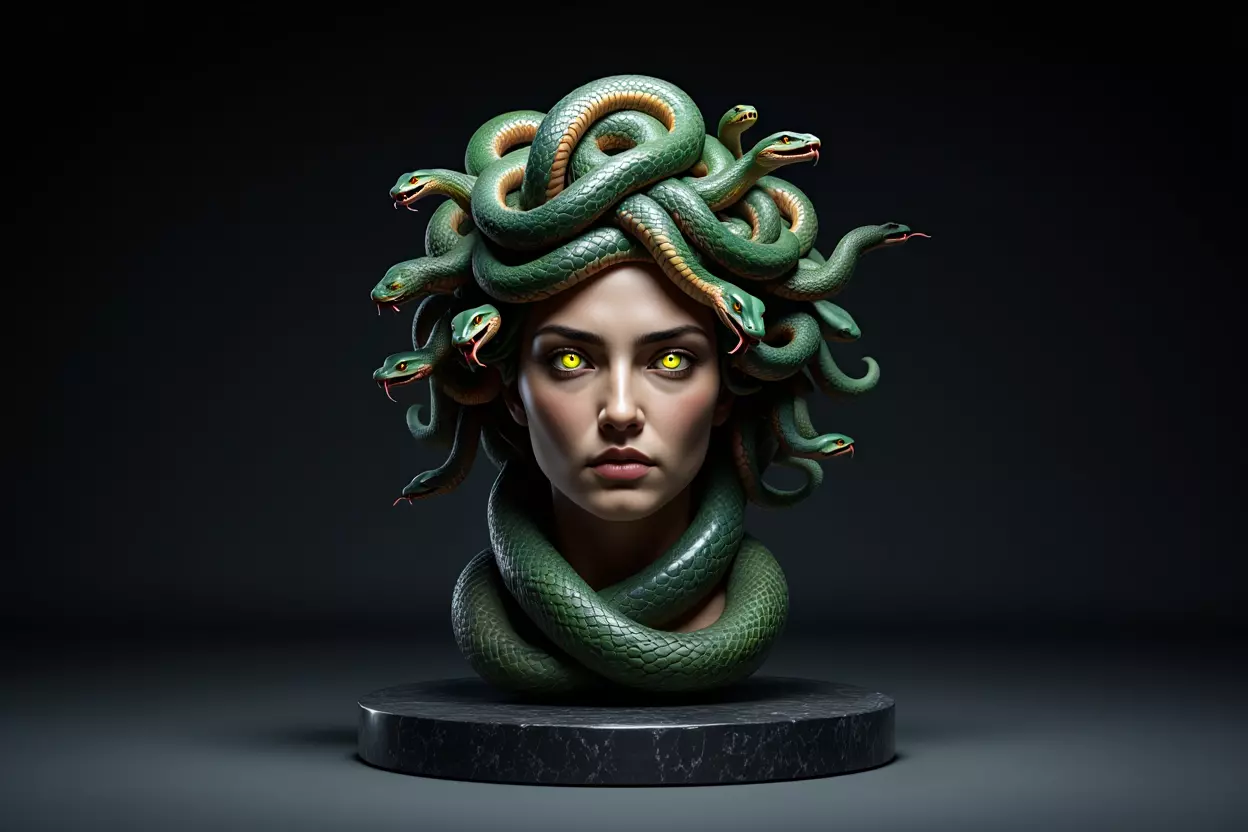 2156  Medusa Gorgon Head 3D Model  magic 3D print model_0