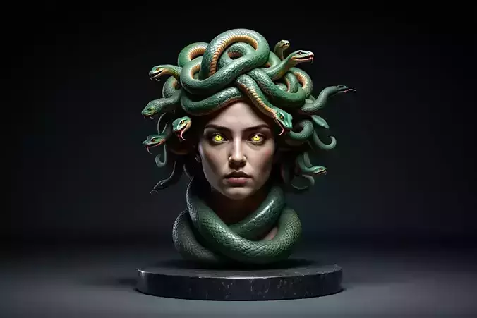 2156  Medusa Gorgon Head 3D Model  magic