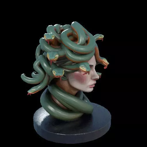 2156  Medusa Gorgon Head 3D Model  magic 3D print model_31
