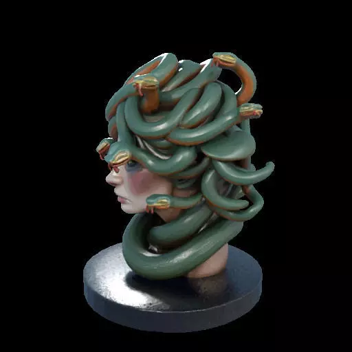 2156  Medusa Gorgon Head 3D Model  magic 3D print model_23