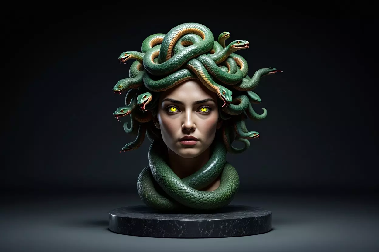 2156  Medusa Gorgon Head 3D Model  magic 3D print model_3