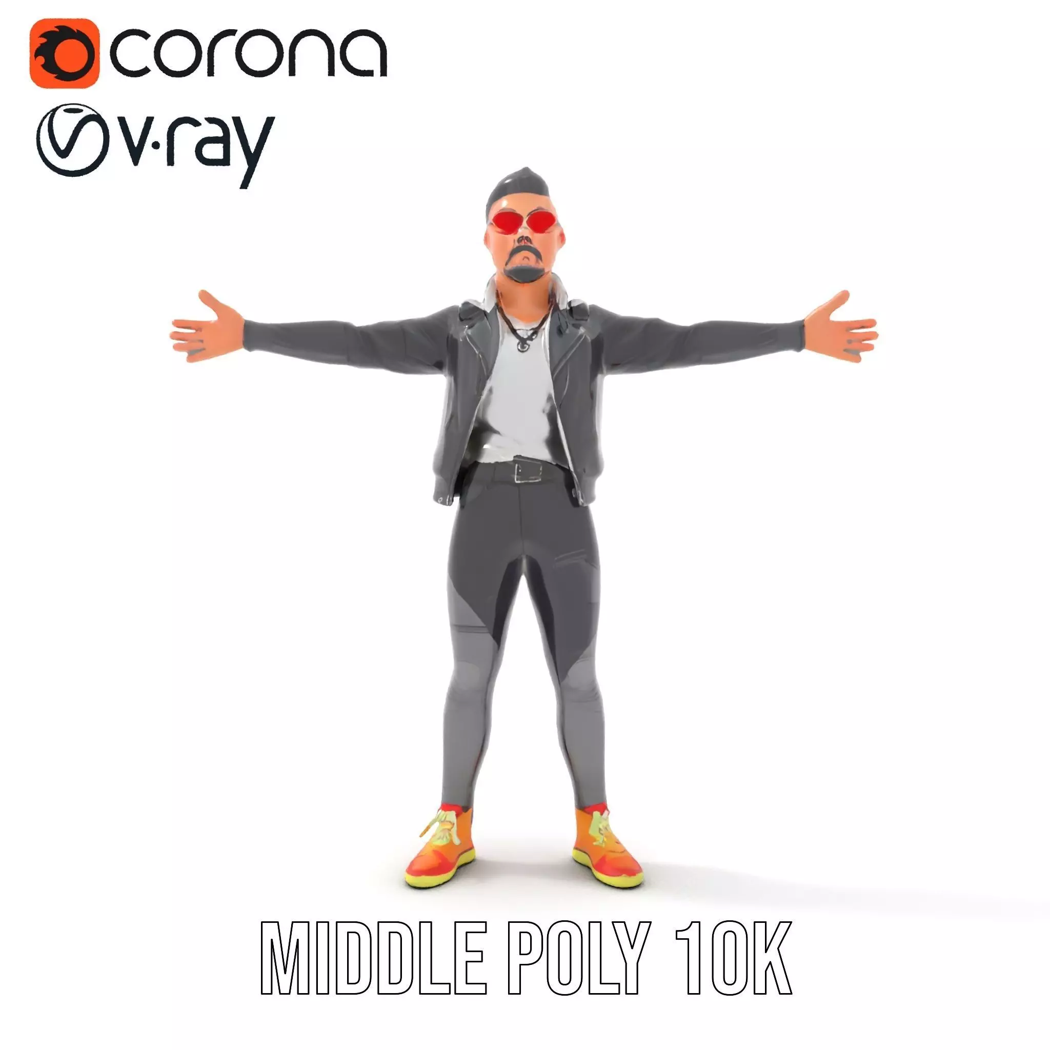 Stylish Casual Outfit model pack Low-poly 3D model_7