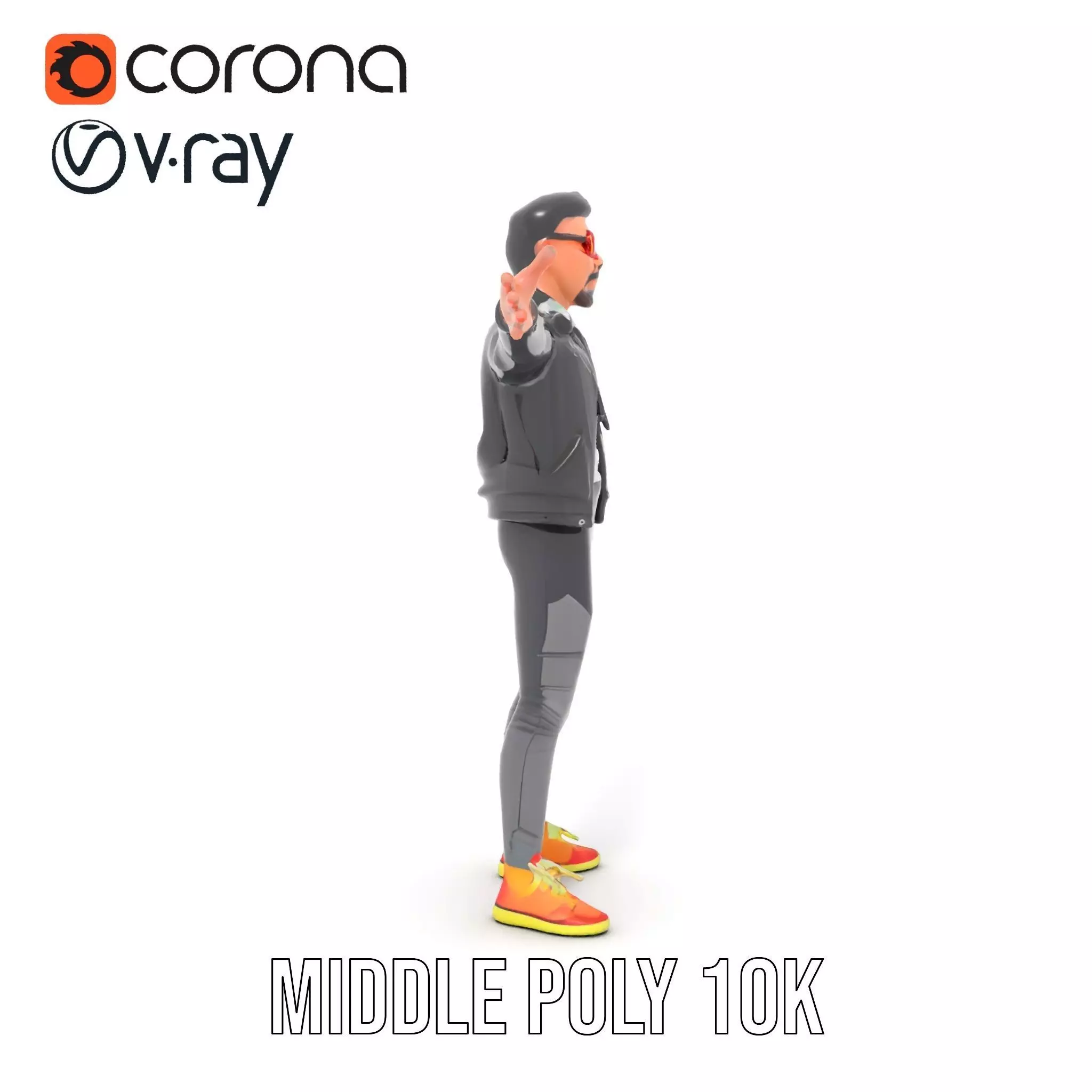 Stylish Casual Outfit model pack Low-poly 3D model_11