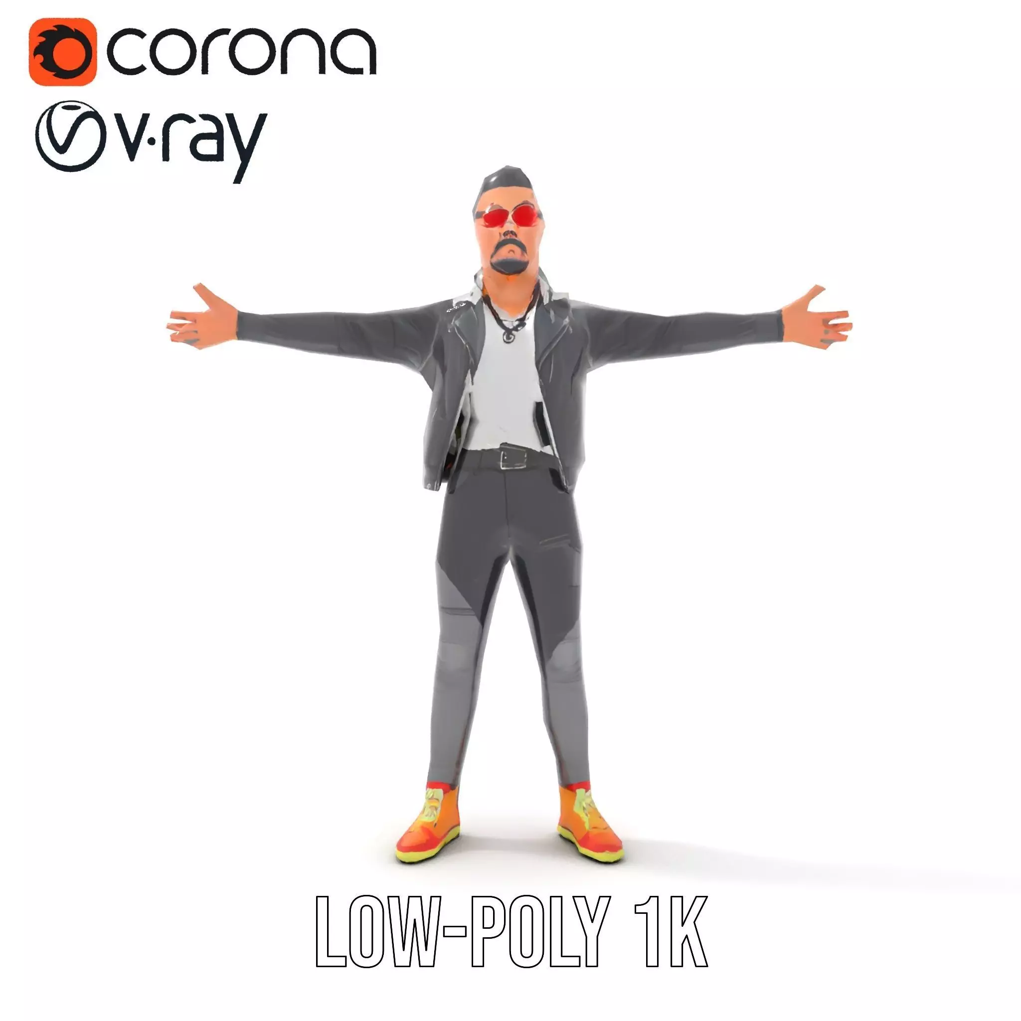 Stylish Casual Outfit model pack Low-poly 3D model_12