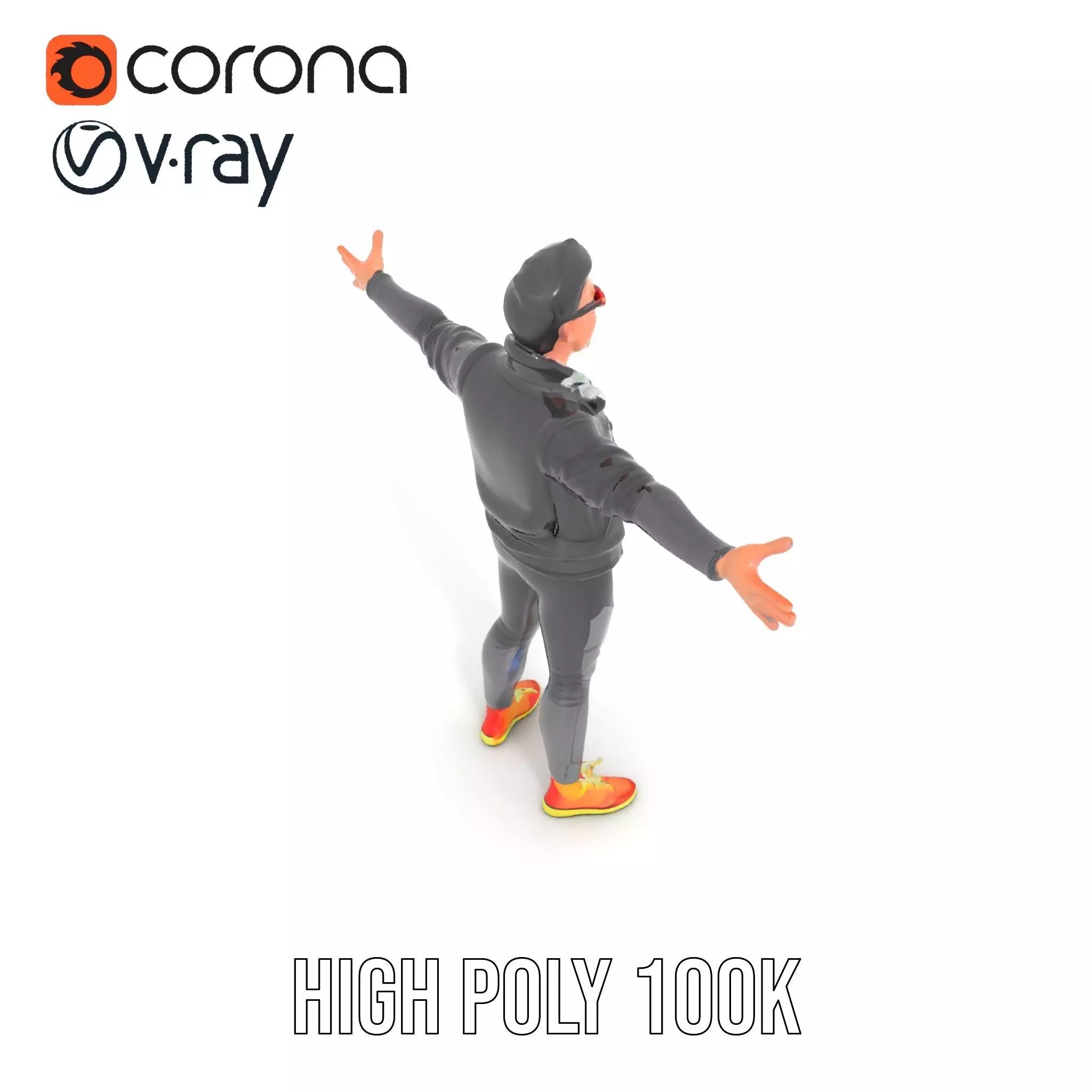 Stylish Casual Outfit model pack Low-poly 3D model_13