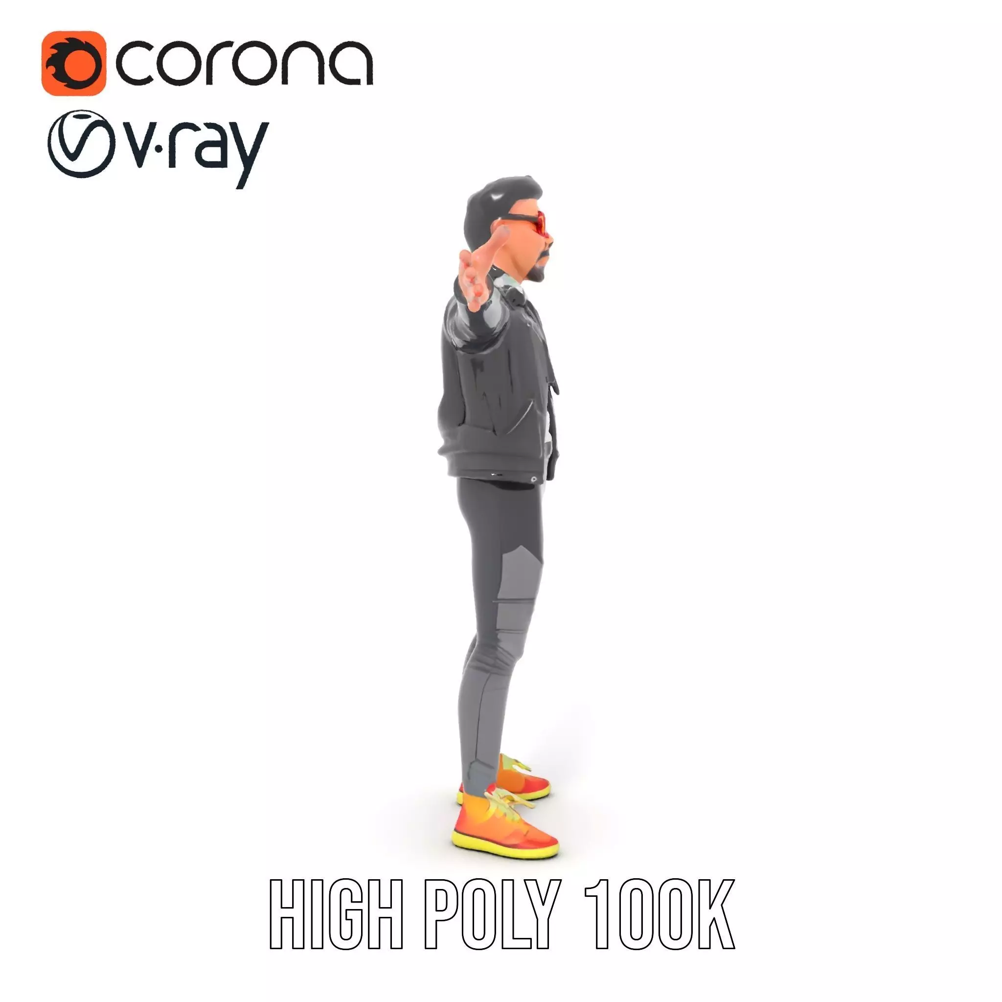 Stylish Casual Outfit model pack Low-poly 3D model_26