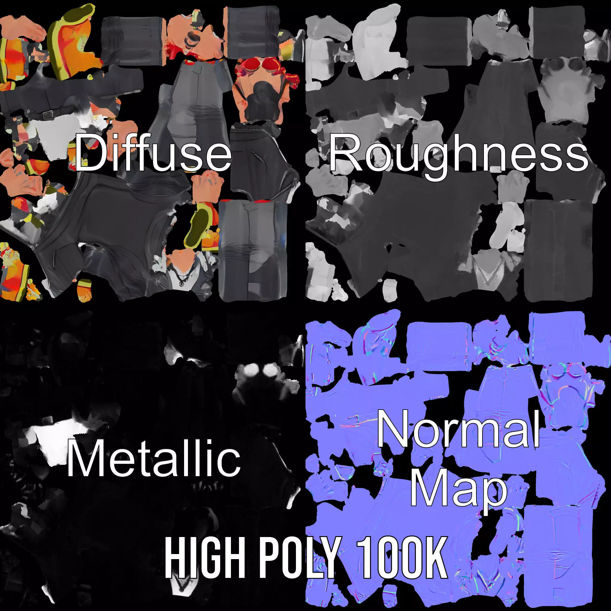 Stylish Casual Outfit model pack Low-poly 3D model_4