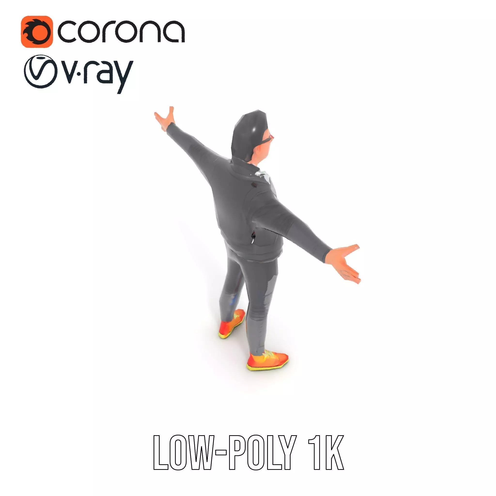 Stylish Casual Outfit model pack Low-poly 3D model_9