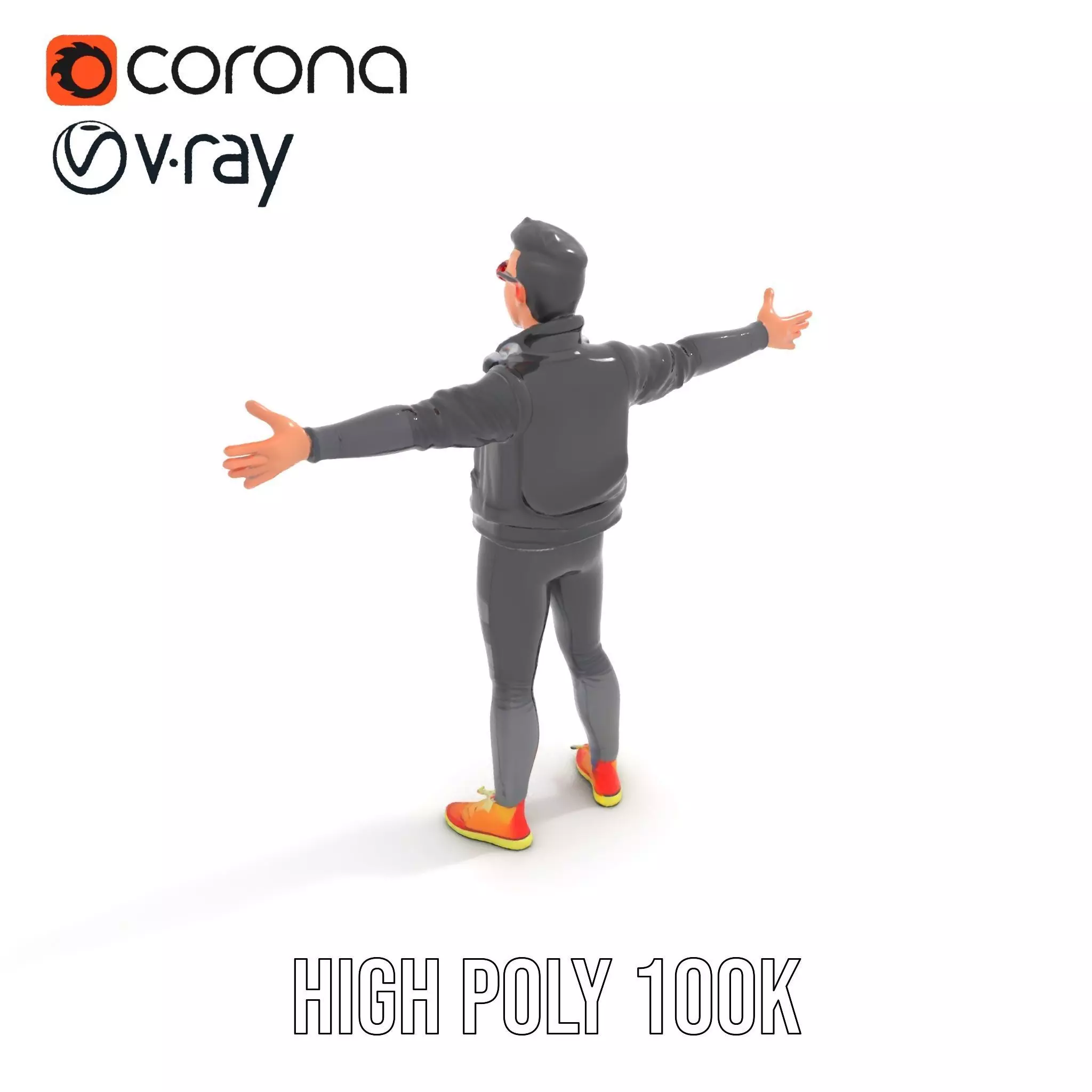 Stylish Casual Outfit model pack Low-poly 3D model_10