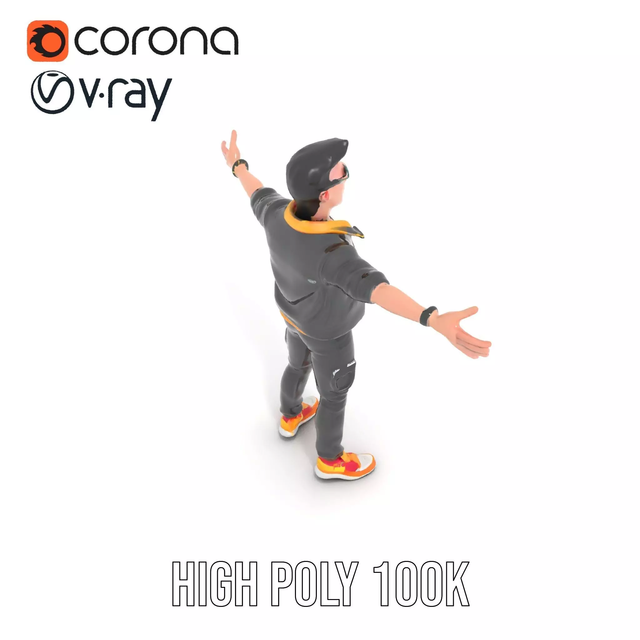 Stylish Urban Youth model pack Low-poly 3D model_23