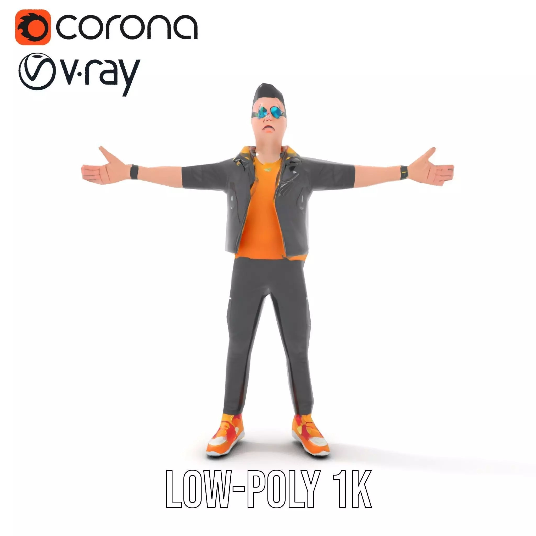 Stylish Urban Youth model pack Low-poly 3D model_12