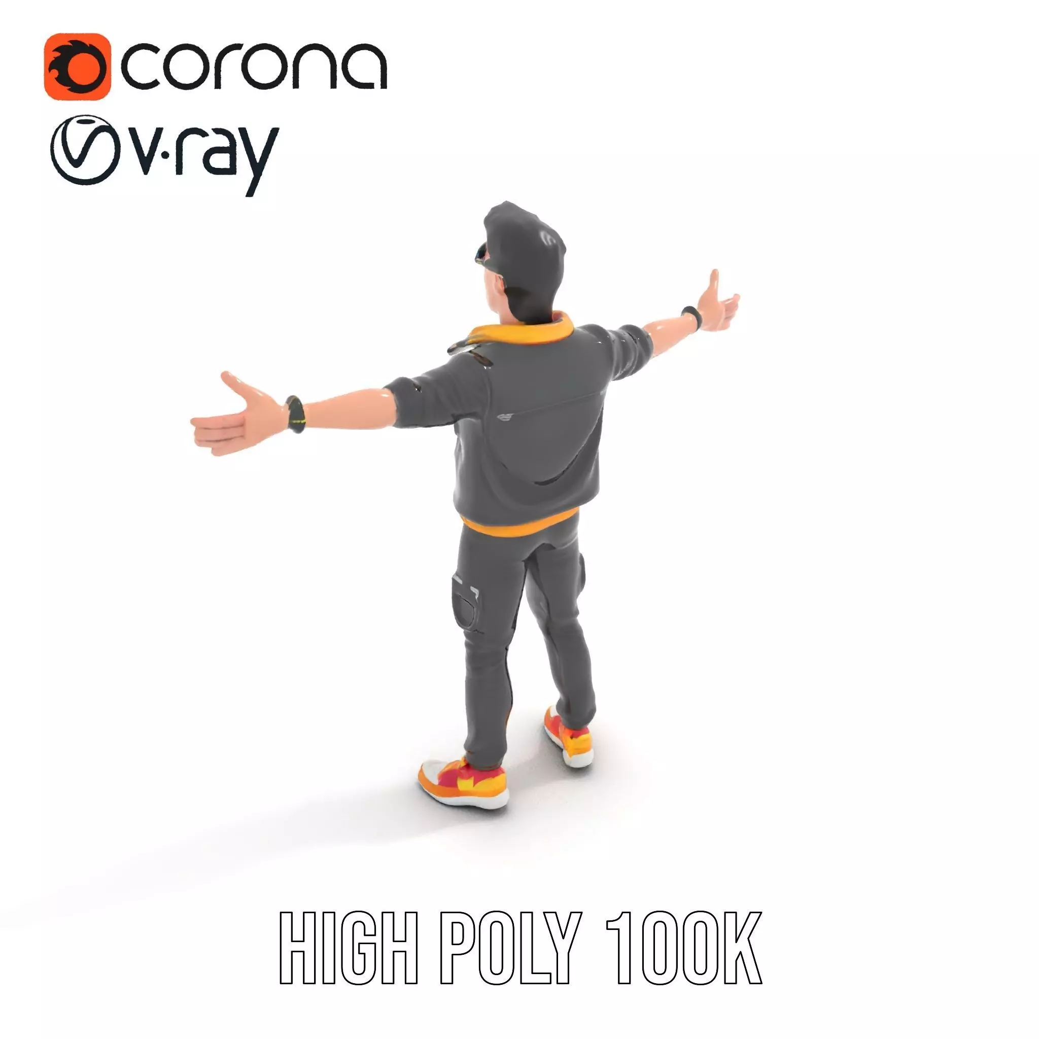 Stylish Urban Youth model pack Low-poly 3D model_20