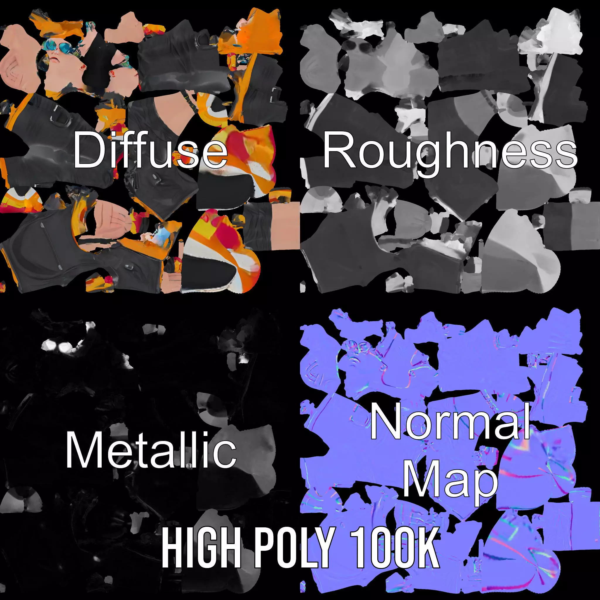 Stylish Urban Youth model pack Low-poly 3D model_4