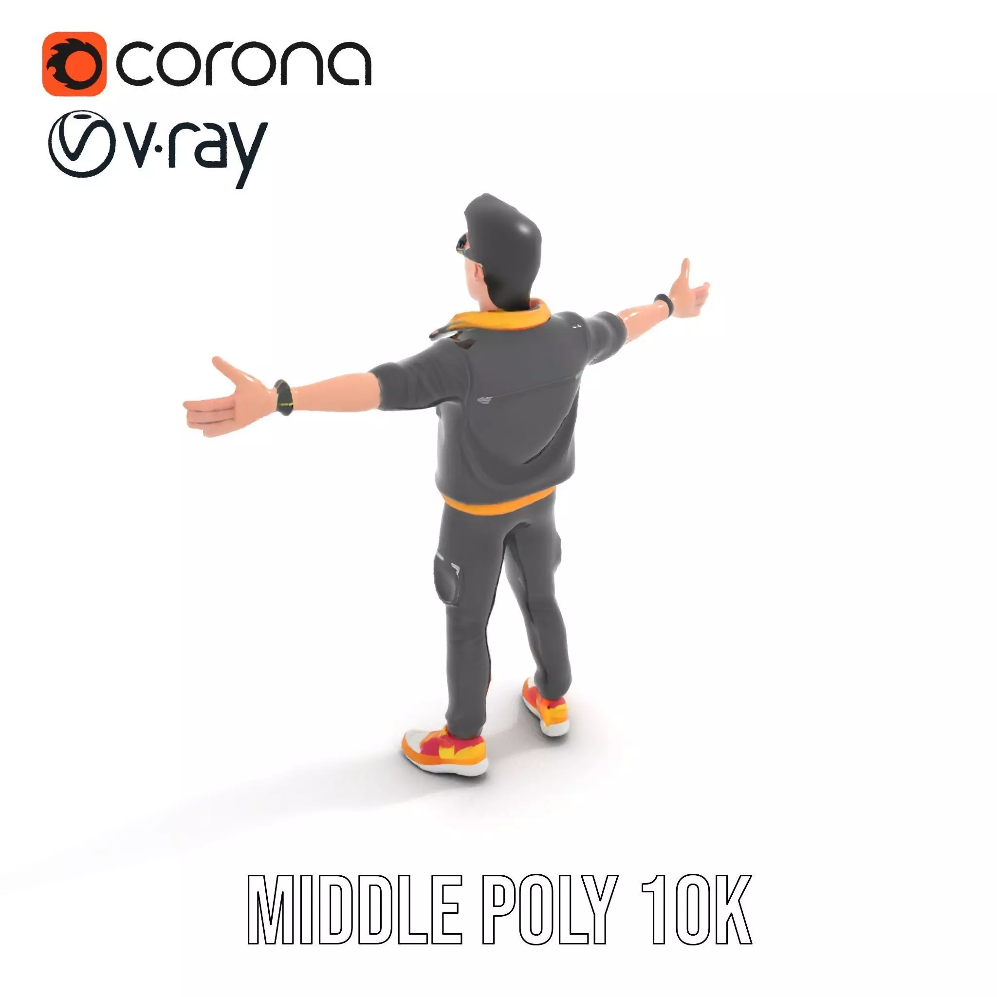 Stylish Urban Youth model pack Low-poly 3D model_7