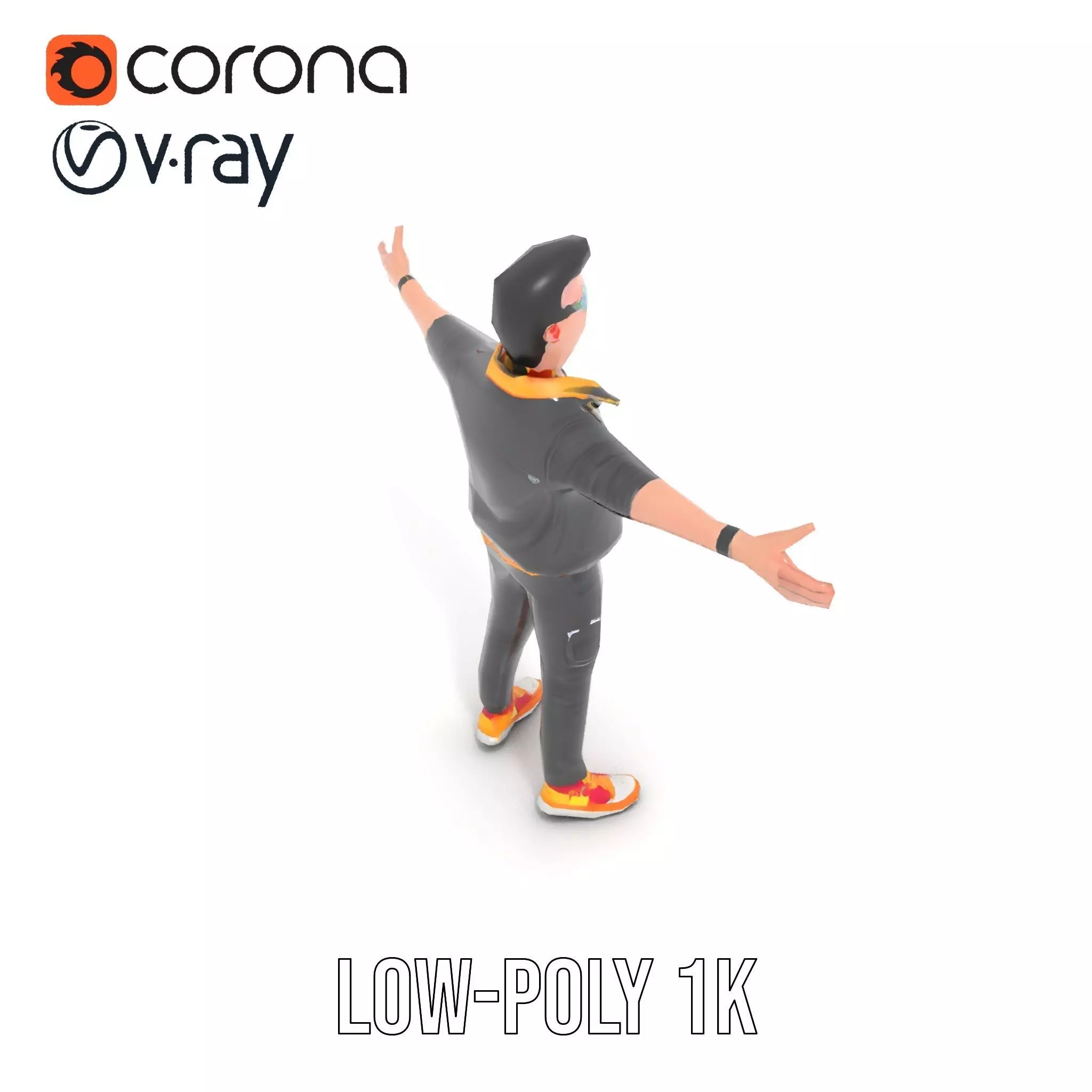 Stylish Urban Youth model pack Low-poly 3D model_19