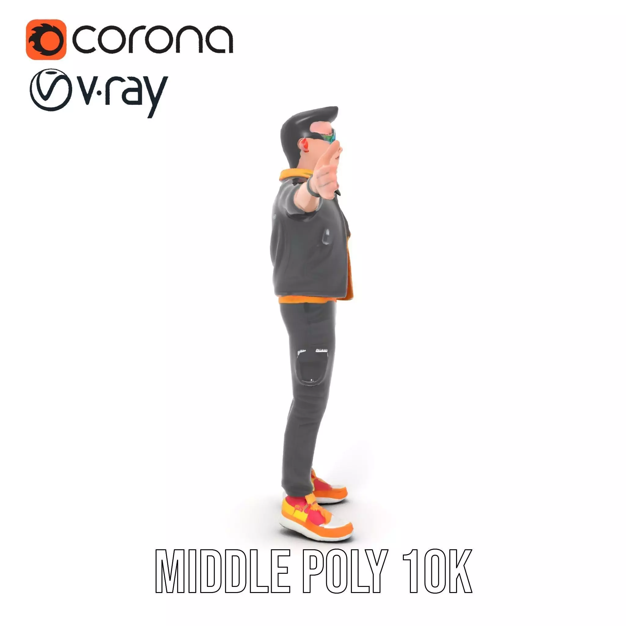 Stylish Urban Youth model pack Low-poly 3D model_24