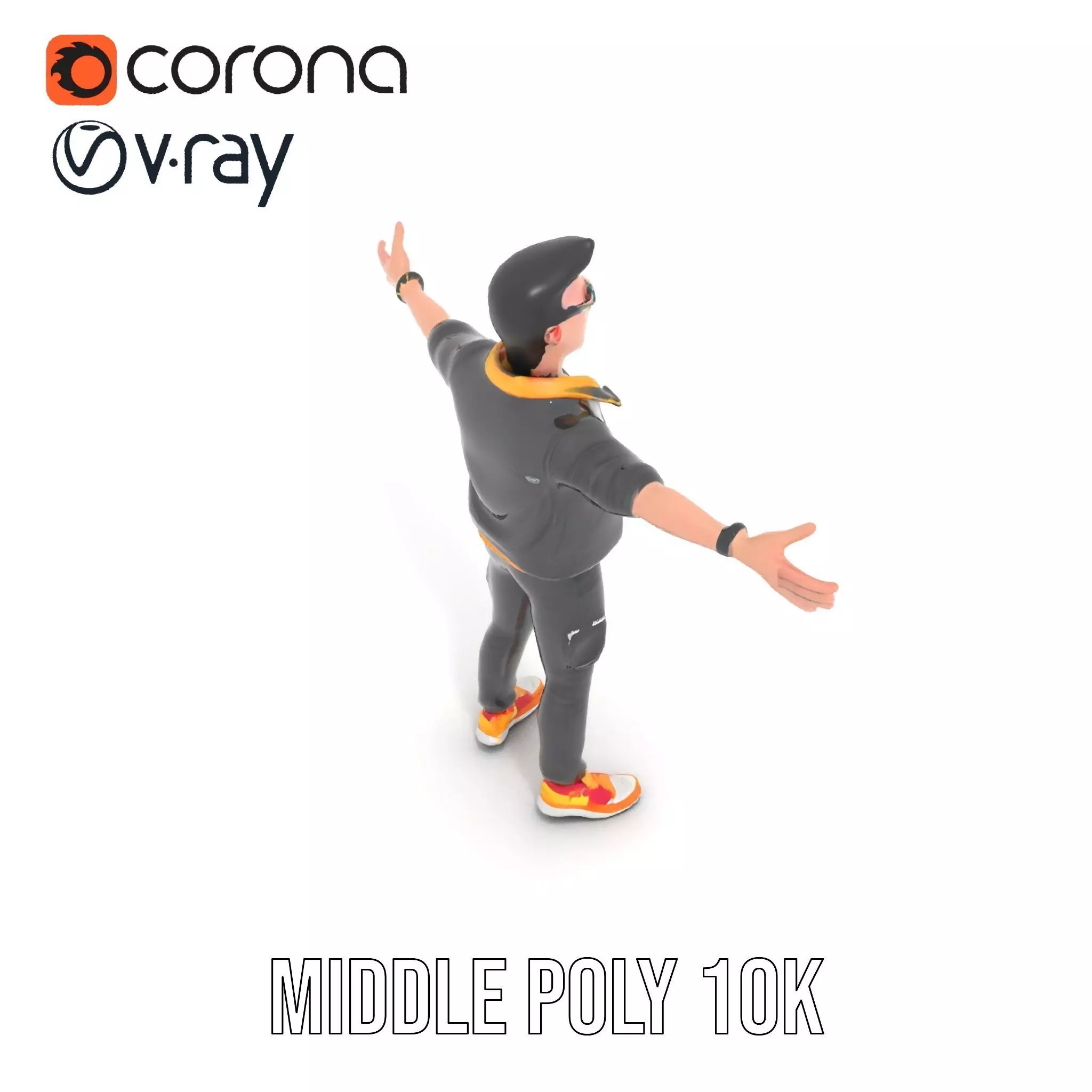 Stylish Urban Youth model pack Low-poly 3D model_15