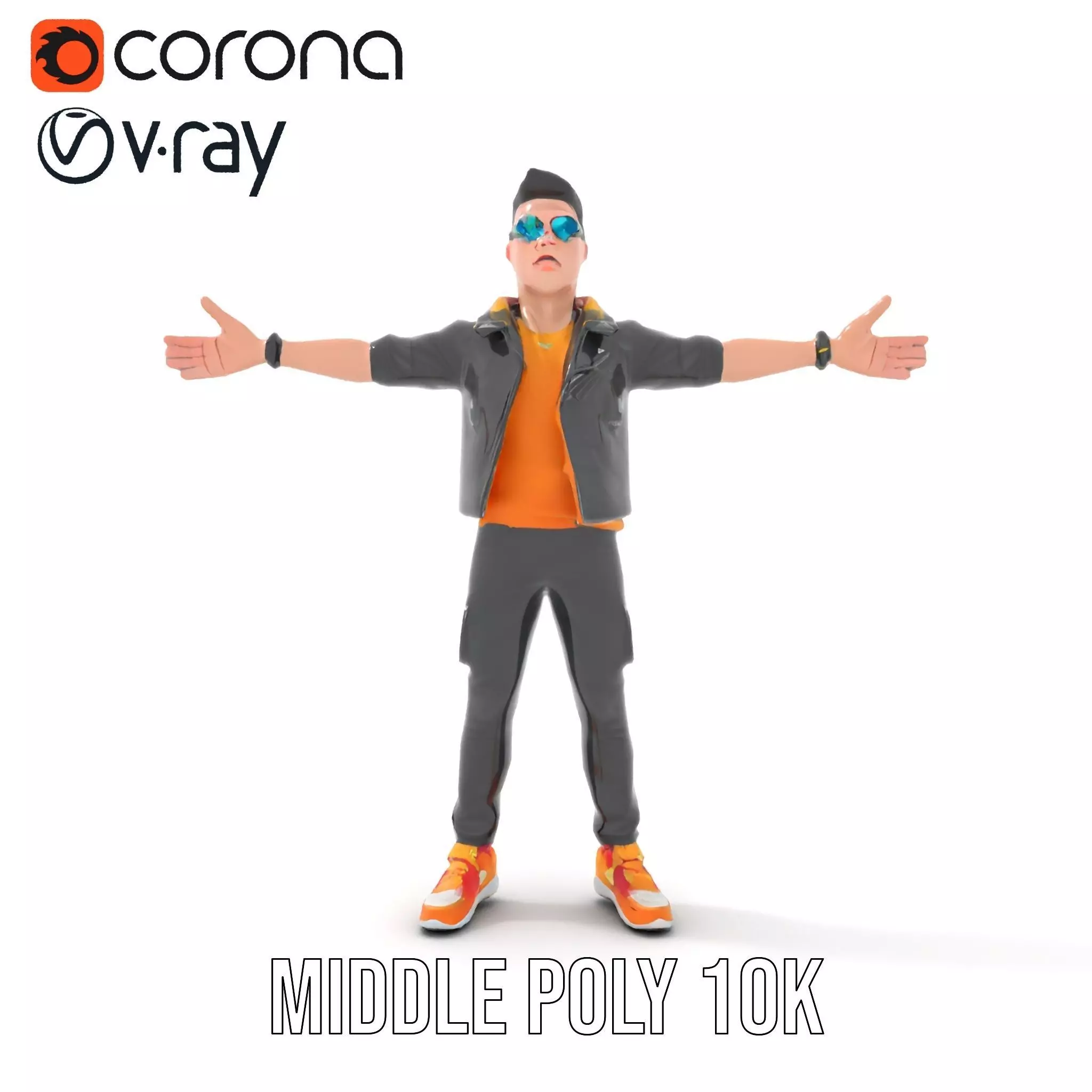 Stylish Urban Youth model pack Low-poly 3D model_13