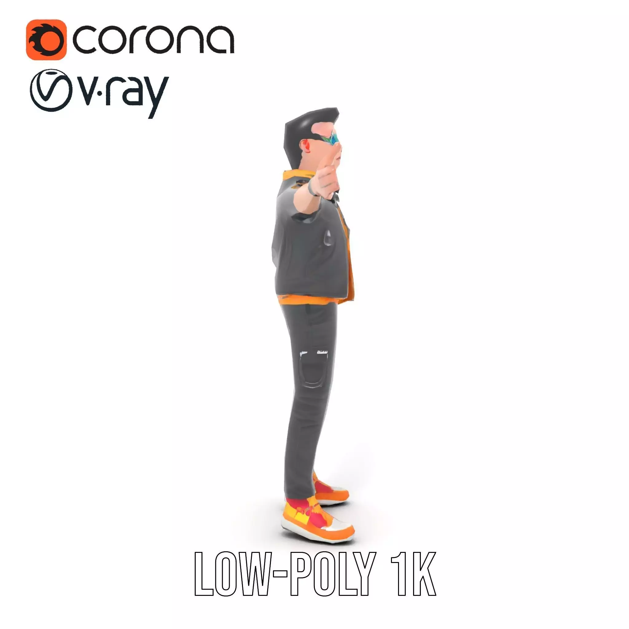 Stylish Urban Youth model pack Low-poly 3D model_16