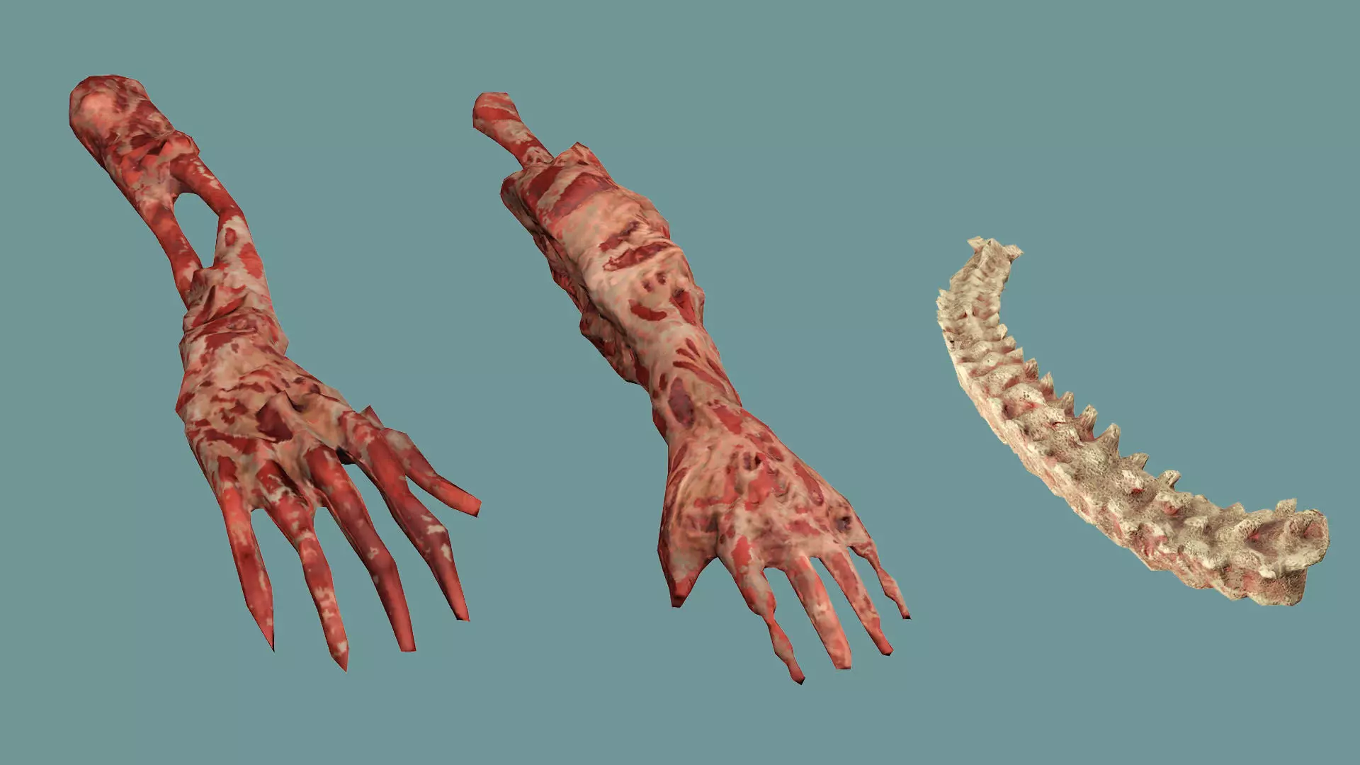 Horror Assets Human Corpses Body Collection X3 Pack 3D Model Low-poly 3D model_8