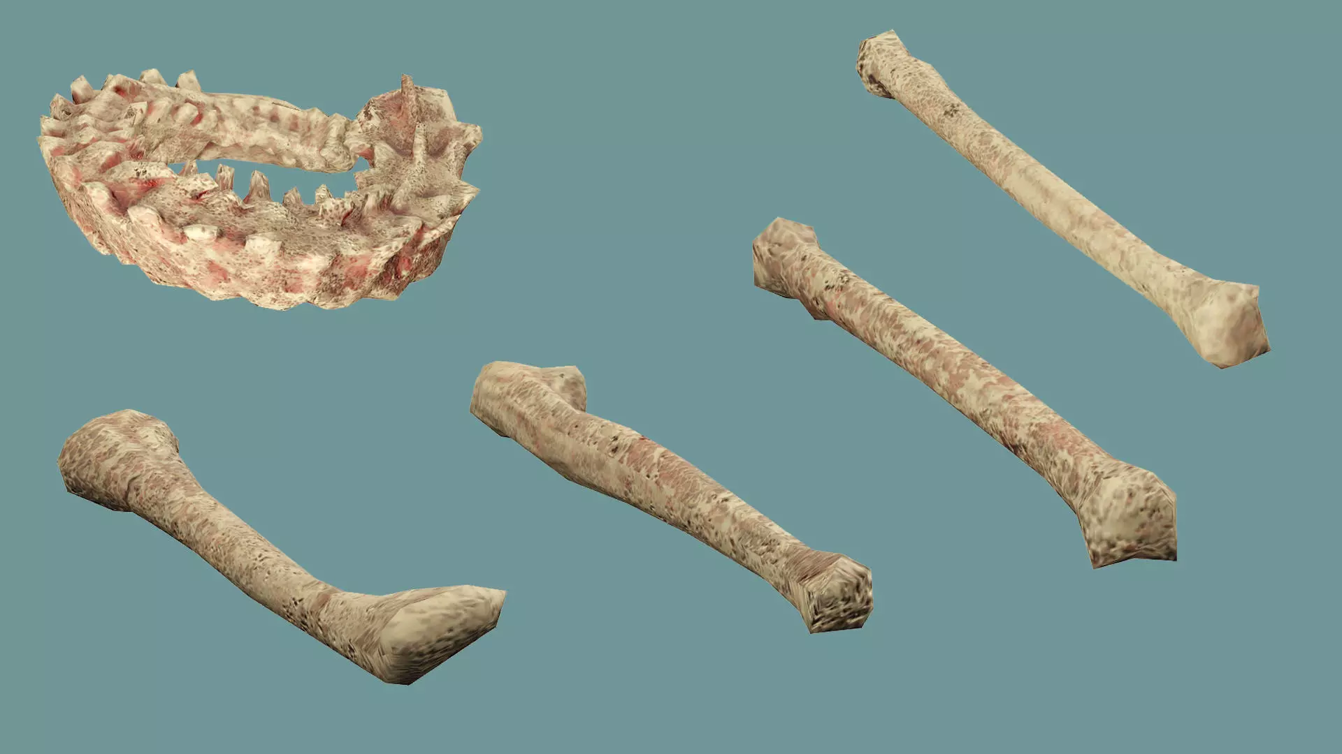 Horror Assets Human Corpses Body Collection X3 Pack 3D Model Low-poly 3D model_9