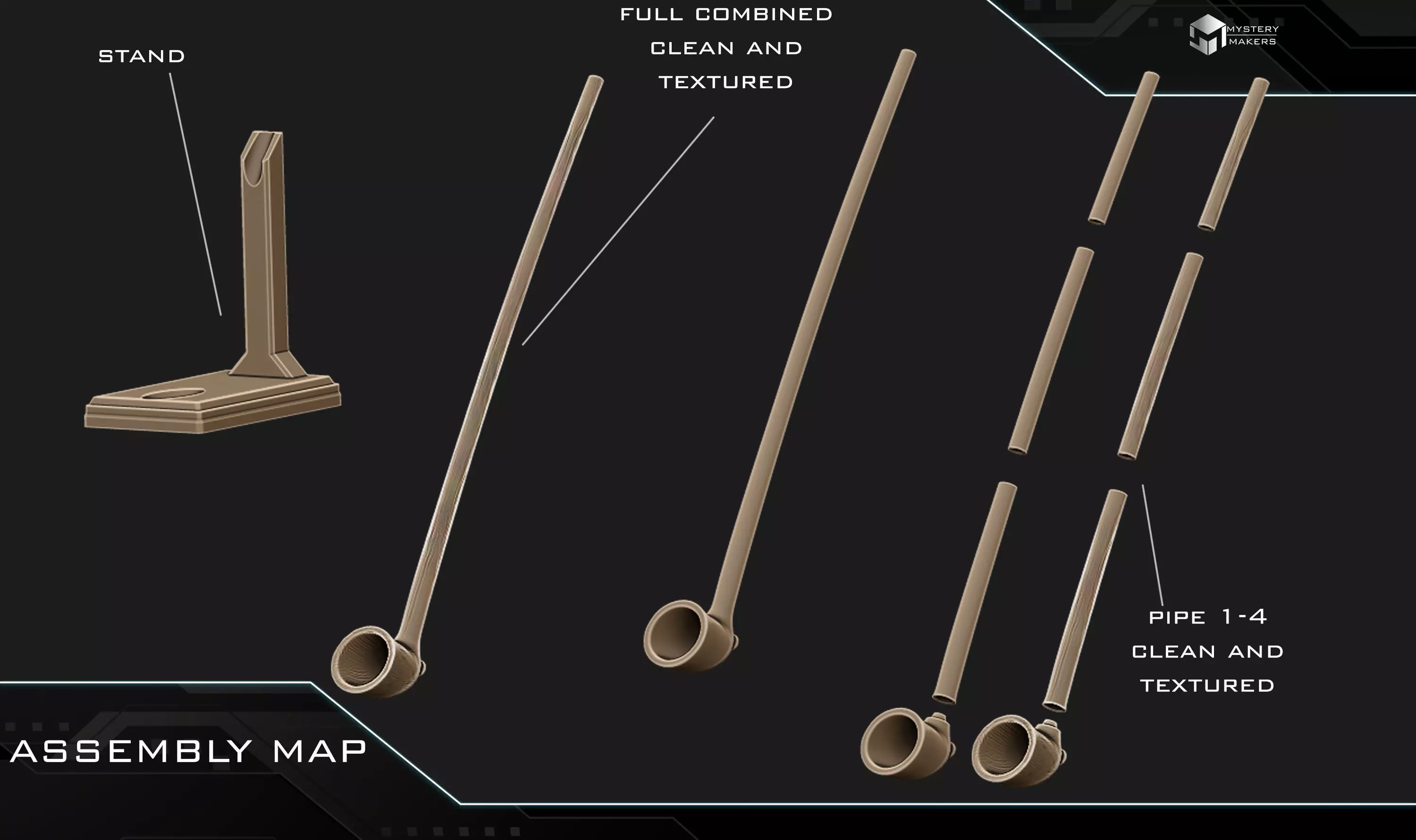 Aragorn smoking pipes 3D print model_2