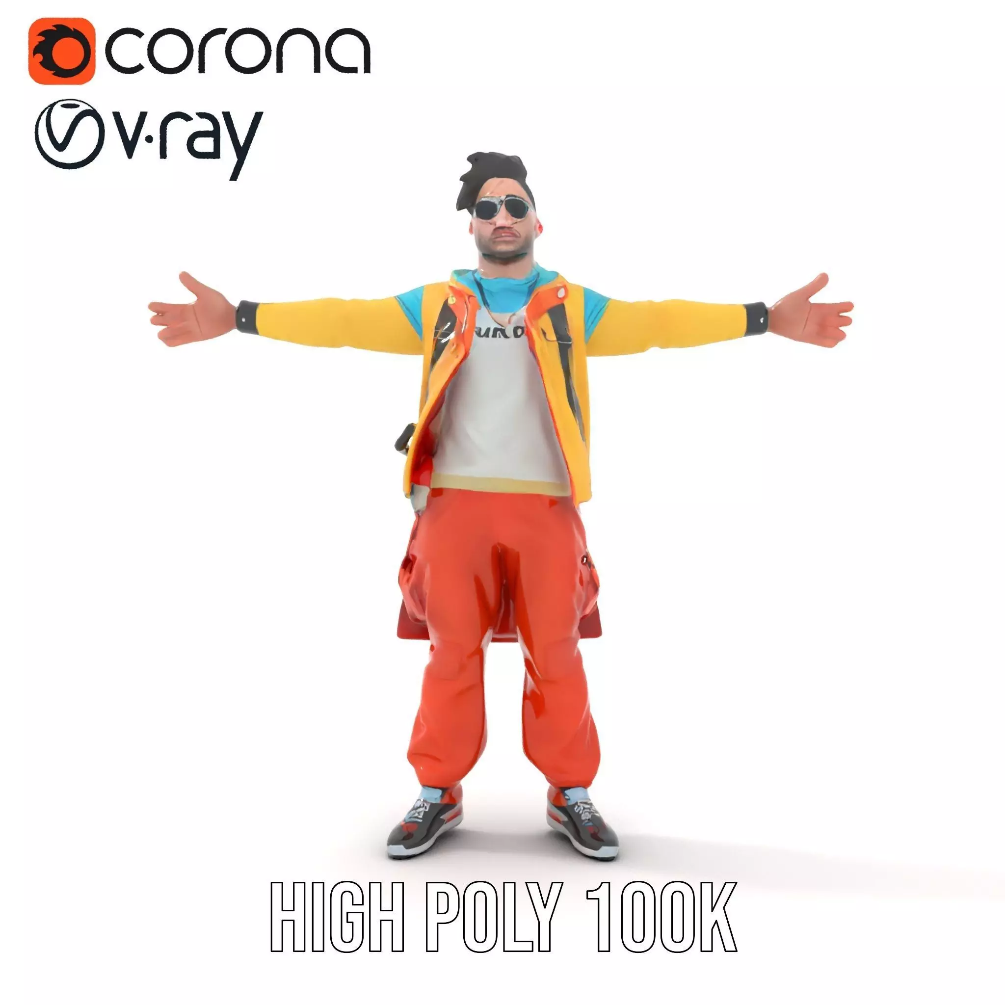 Colorful Urban Outfit model pack Low-poly 3D model_18