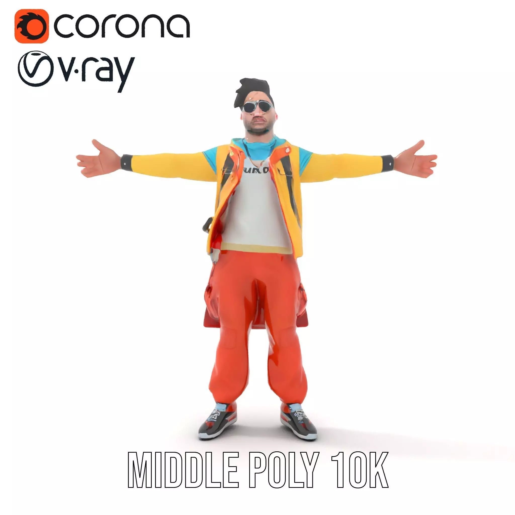 Colorful Urban Outfit model pack Low-poly 3D model_10