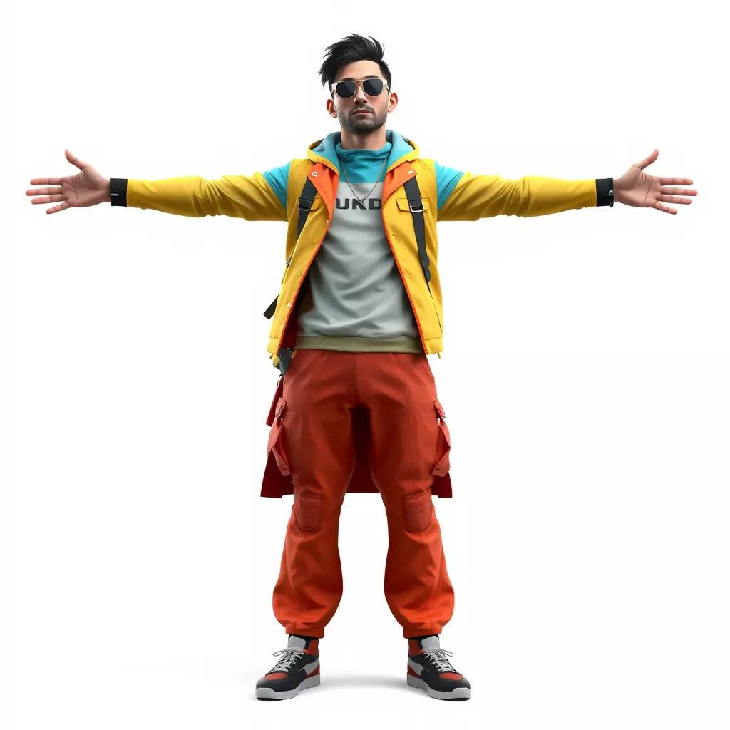 Colorful Urban Outfit model pack Low-poly 3D model_3