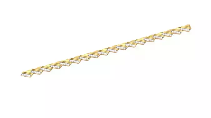 3D Printable Jewelry design of Bracelet with diamonds 