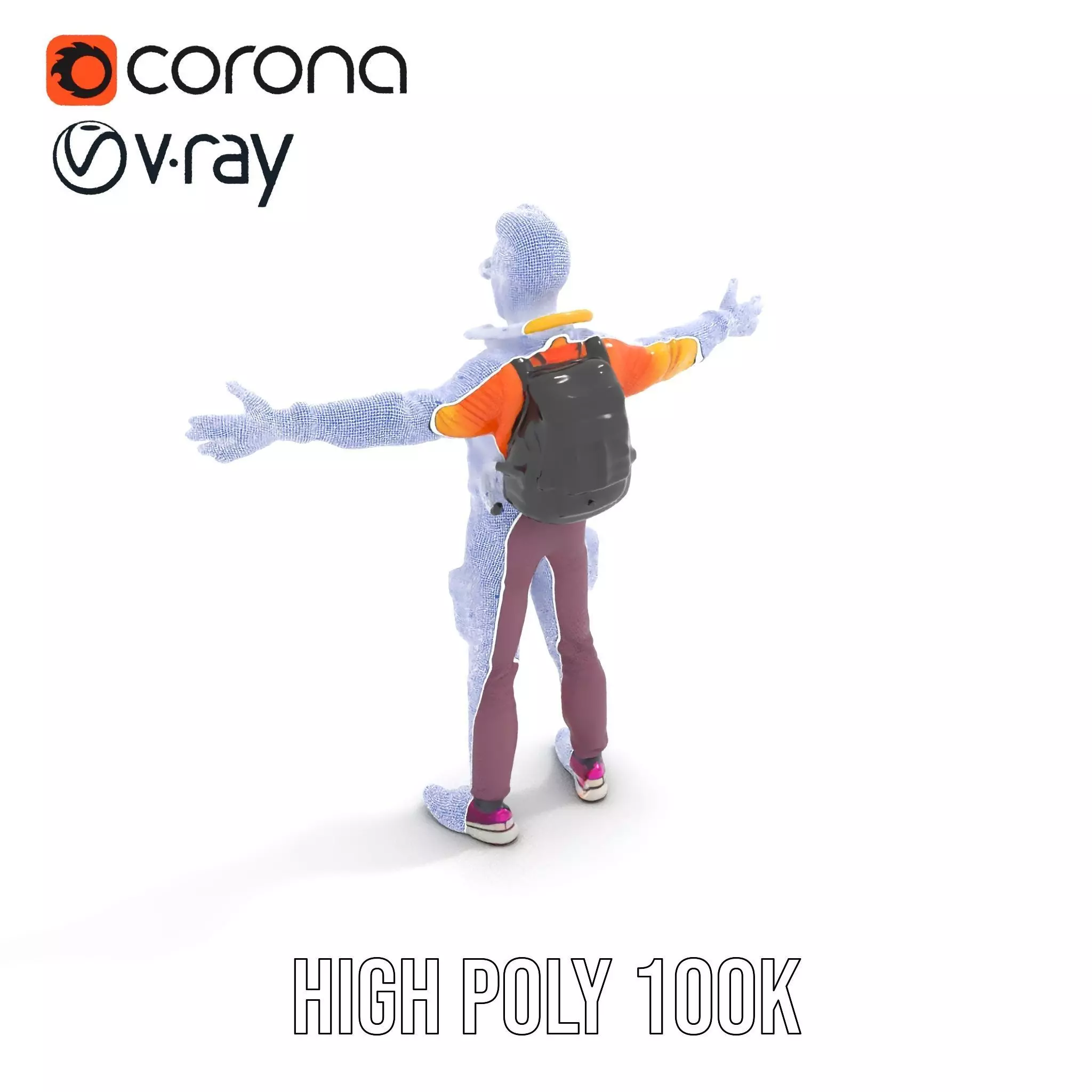 Vibrant Explorer Outfit model pack Low-poly 3D model_21