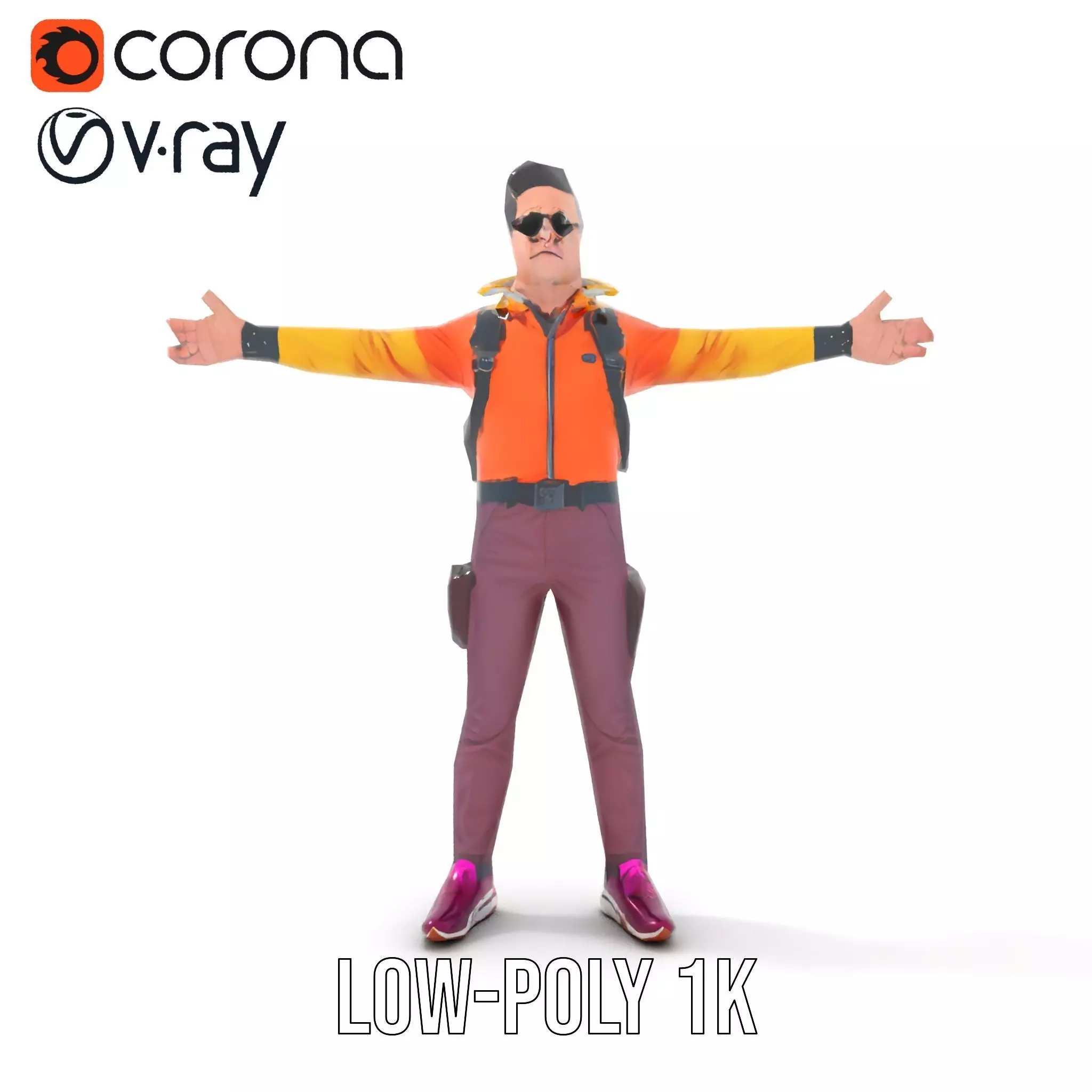 Vibrant Explorer Outfit model pack Low-poly 3D model_12