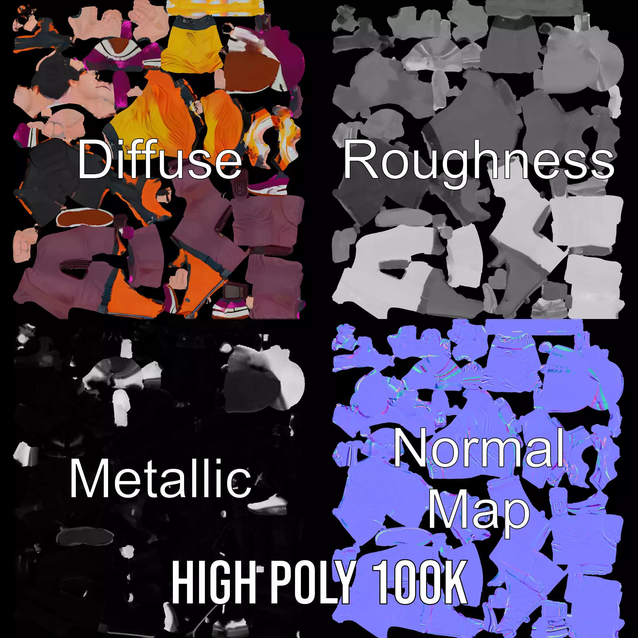 Vibrant Explorer Outfit model pack Low-poly 3D model_4