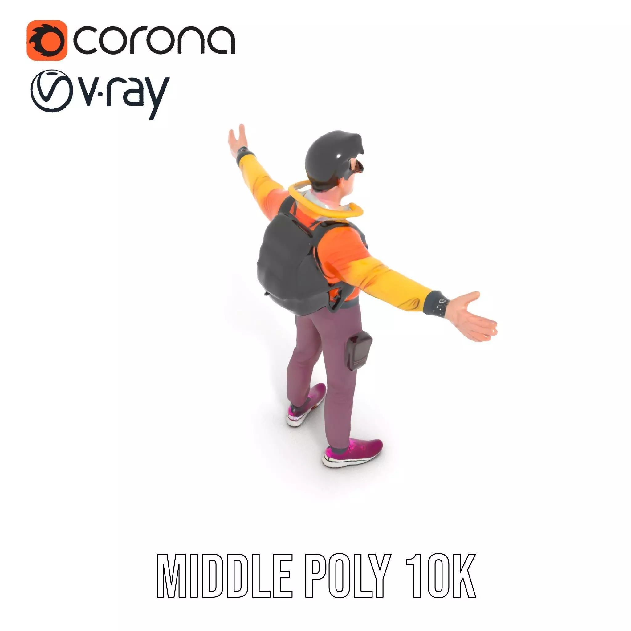 Vibrant Explorer Outfit model pack Low-poly 3D model_7