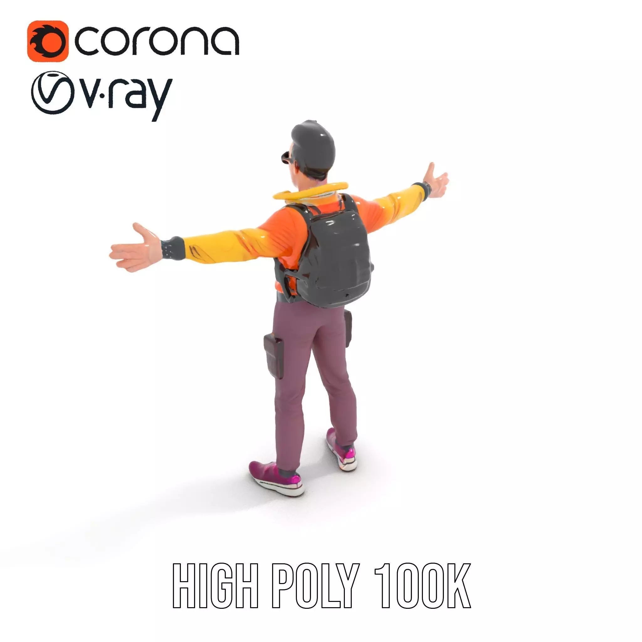 Vibrant Explorer Outfit model pack Low-poly 3D model_10