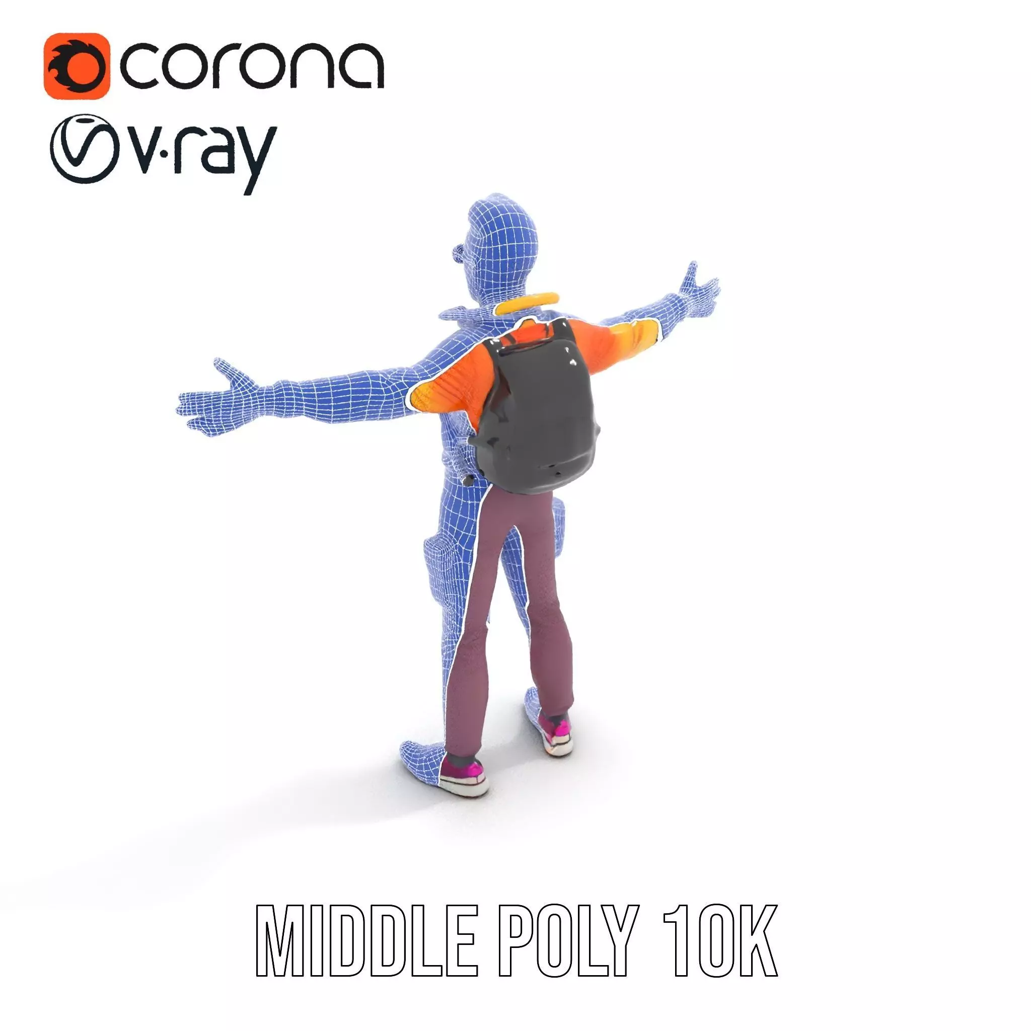 Vibrant Explorer Outfit model pack Low-poly 3D model_16