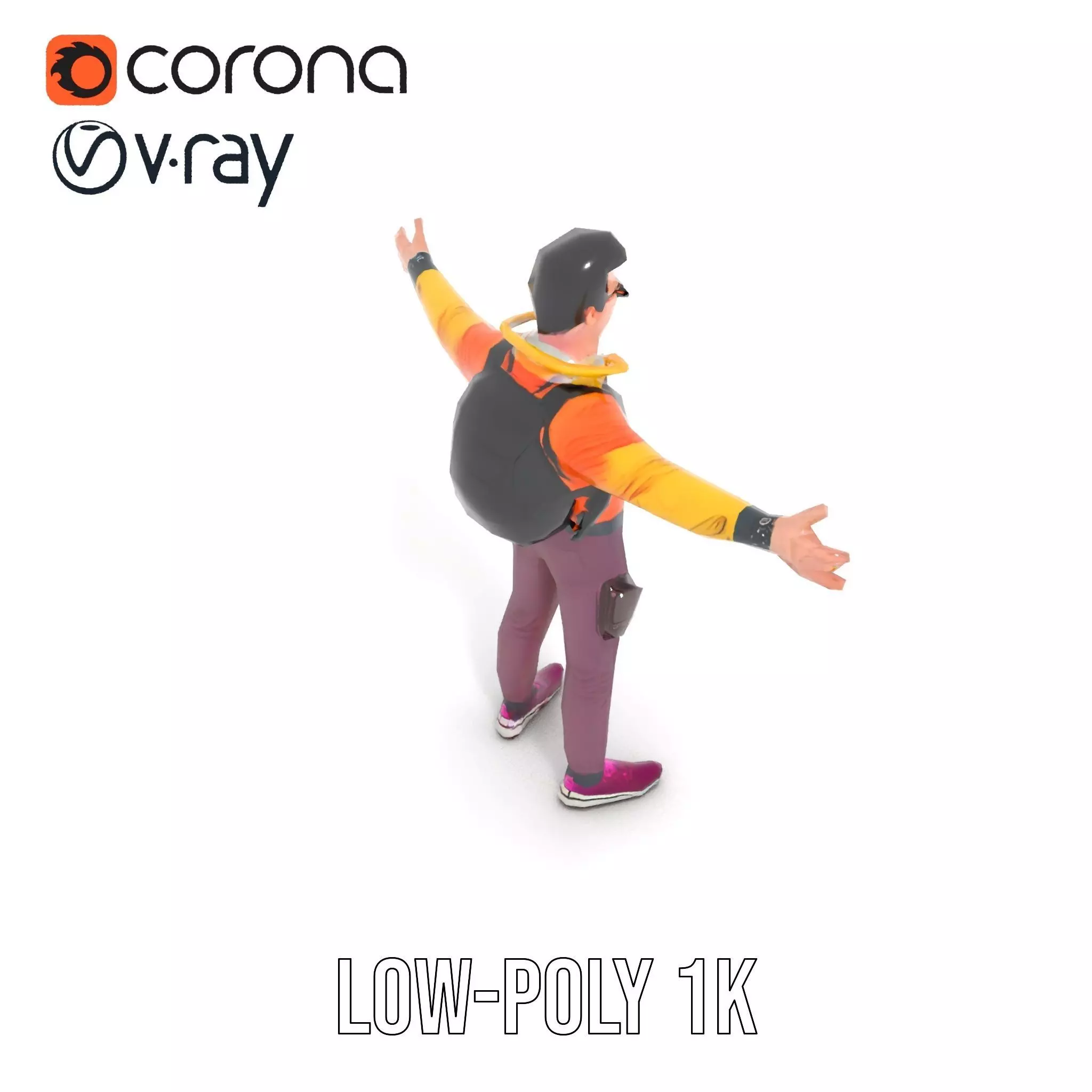 Vibrant Explorer Outfit model pack Low-poly 3D model_9