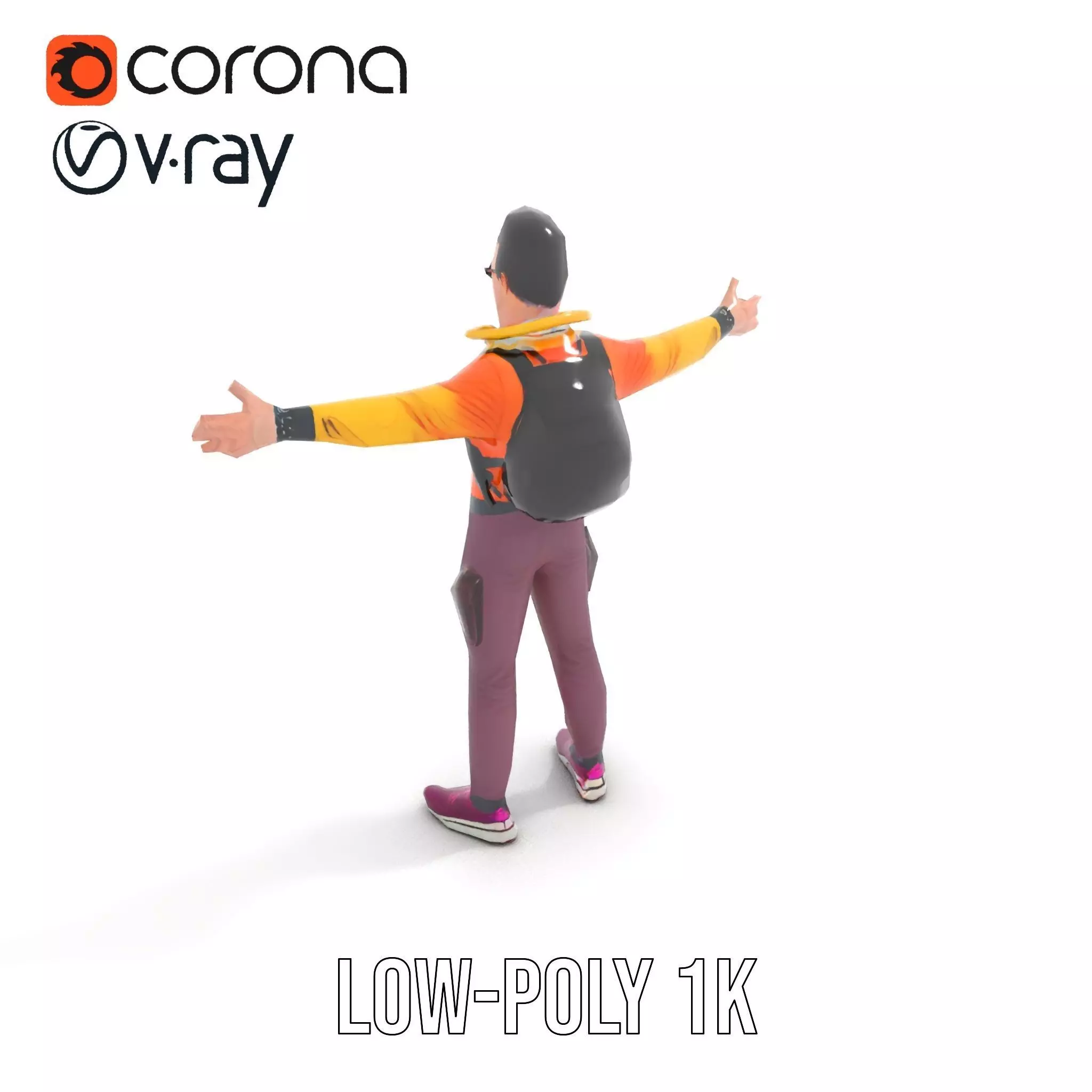 Vibrant Explorer Outfit model pack Low-poly 3D model_26