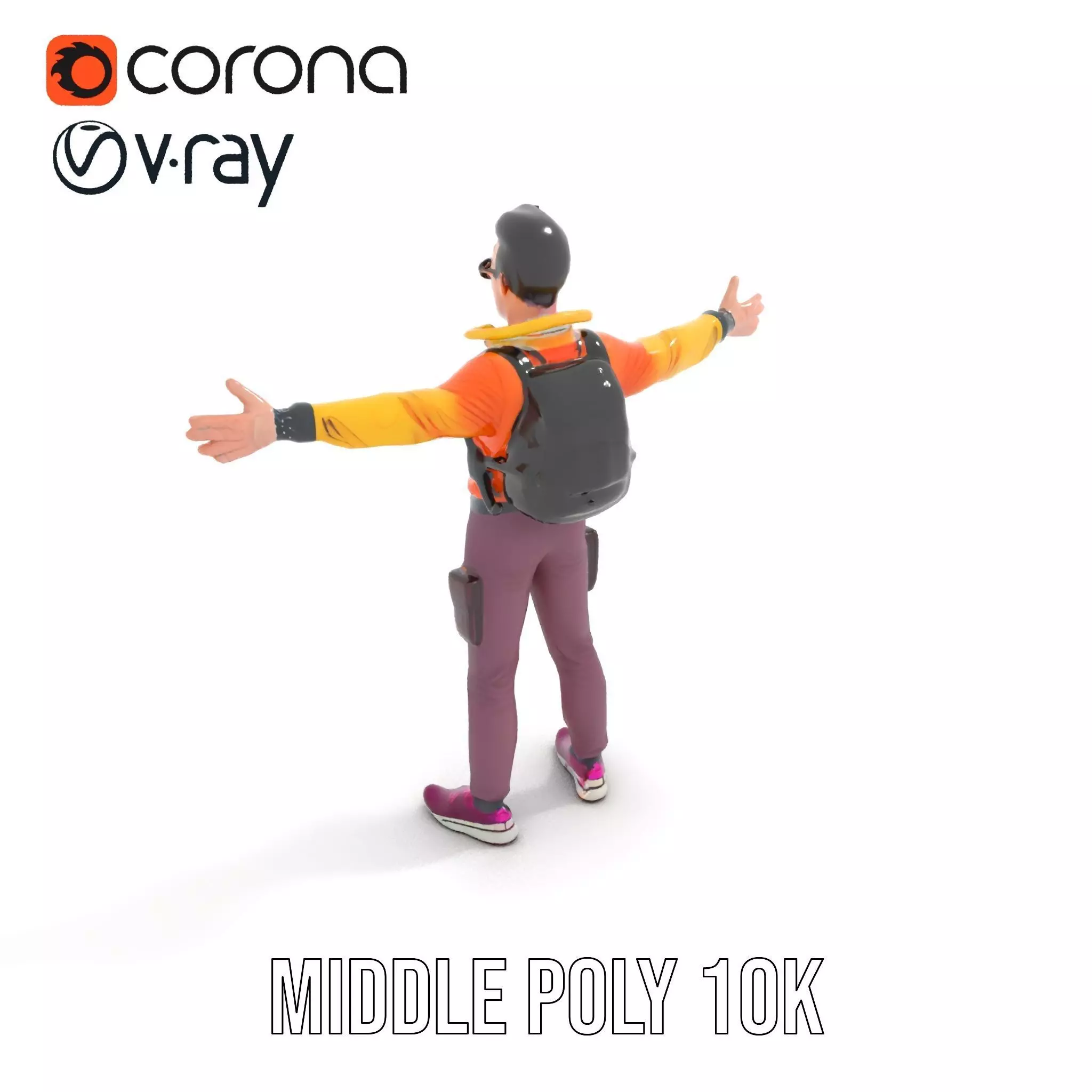 Vibrant Explorer Outfit model pack Low-poly 3D model_19