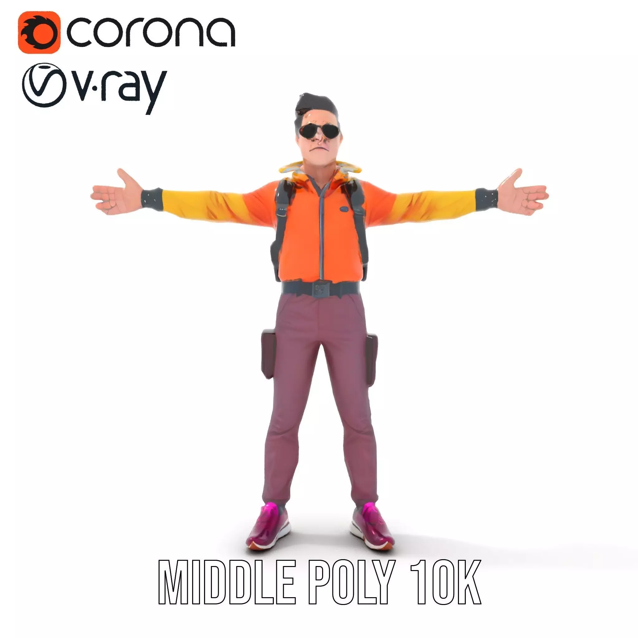 Vibrant Explorer Outfit model pack Low-poly 3D model_11