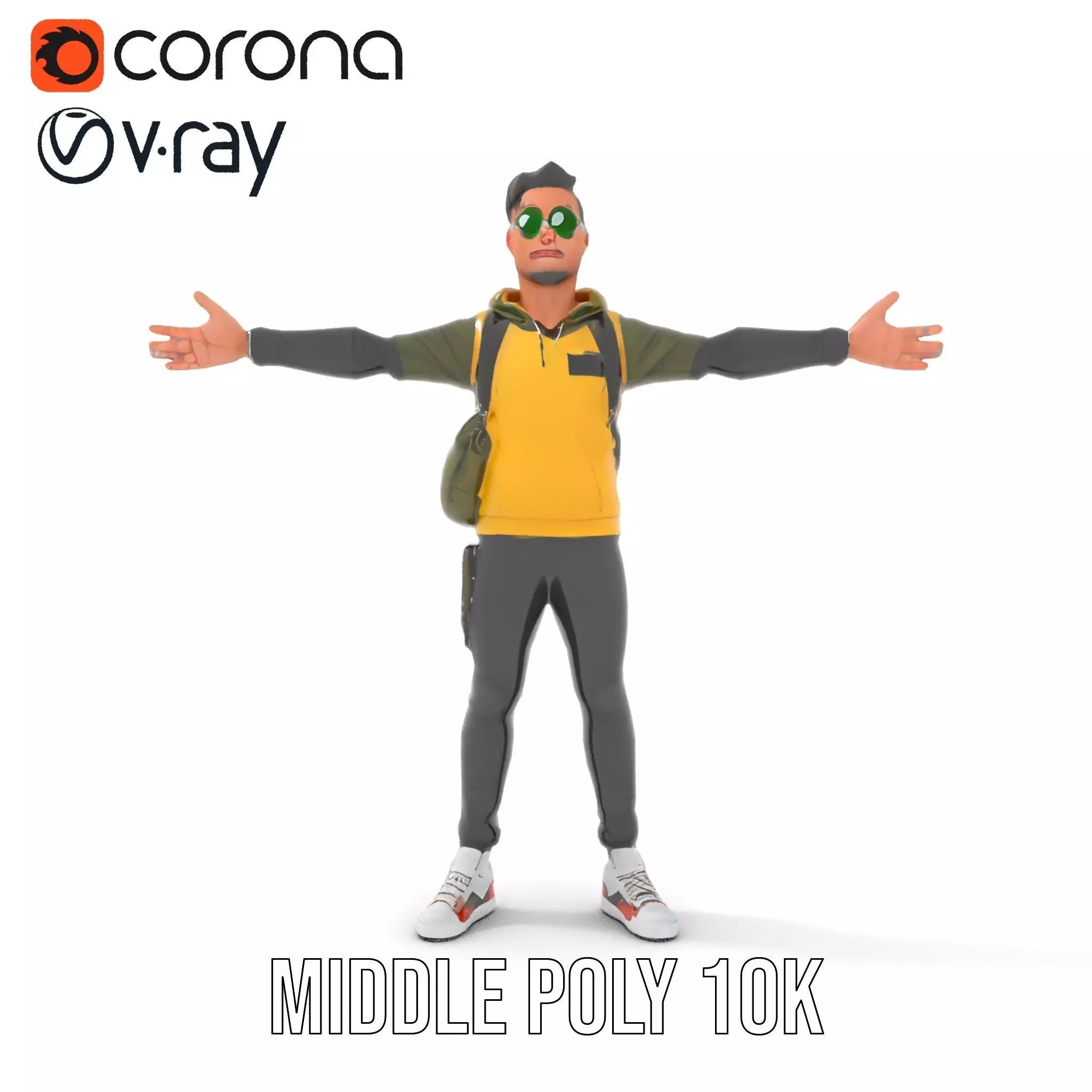 Urban Explorer Character model pack Low-poly 3D model_6