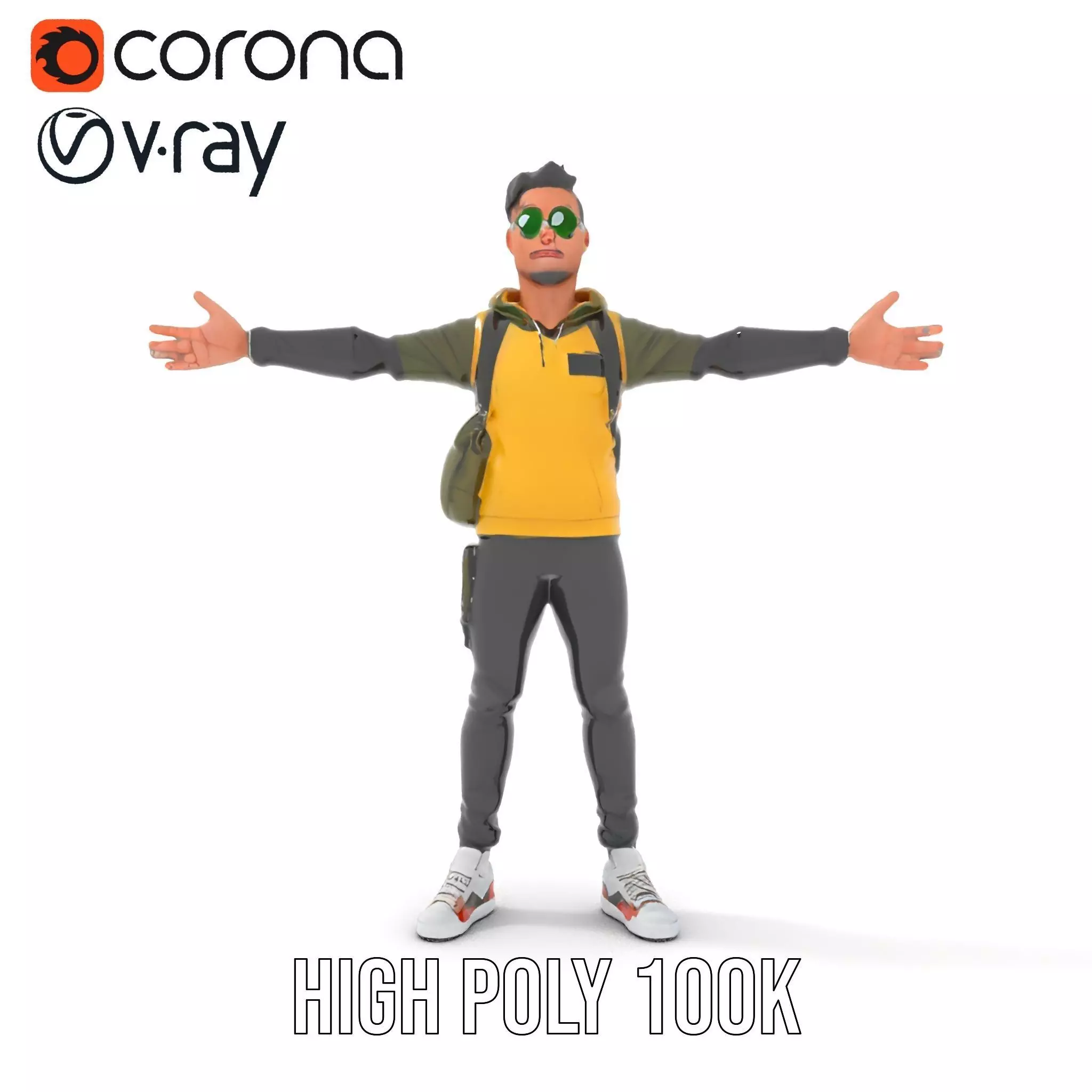 Urban Explorer Character model pack Low-poly 3D model_13