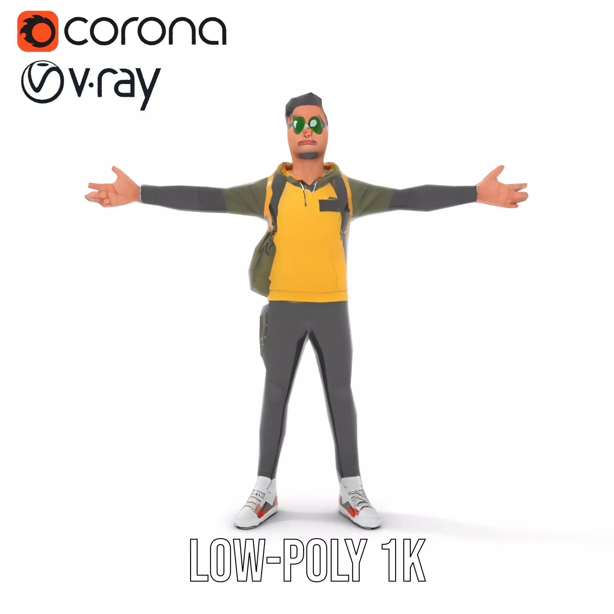 Urban Explorer Character model pack Low-poly 3D model_9