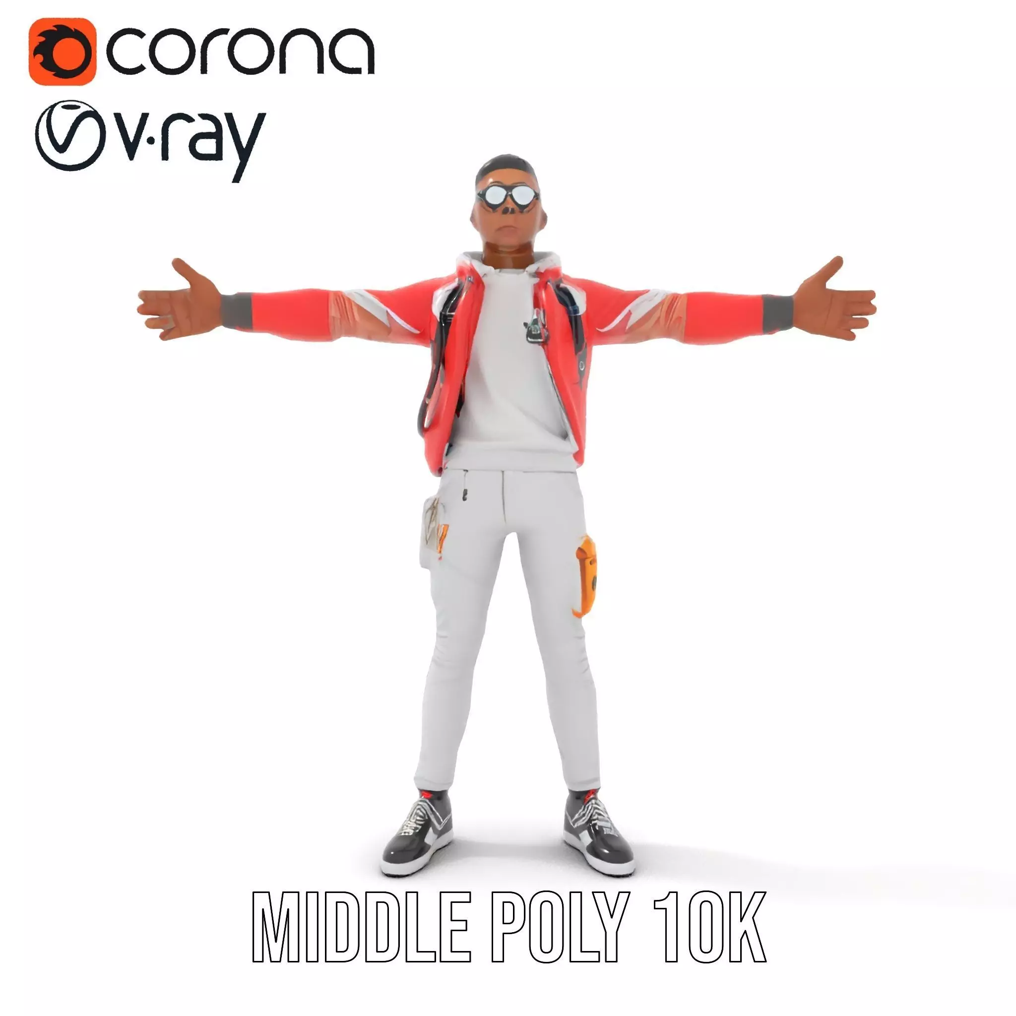 Urban Explorer Attire model pack Low-poly 3D model_12