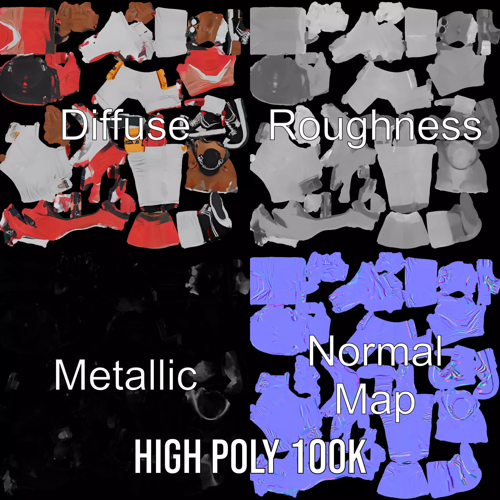 Urban Explorer Attire model pack Low-poly 3D model_4