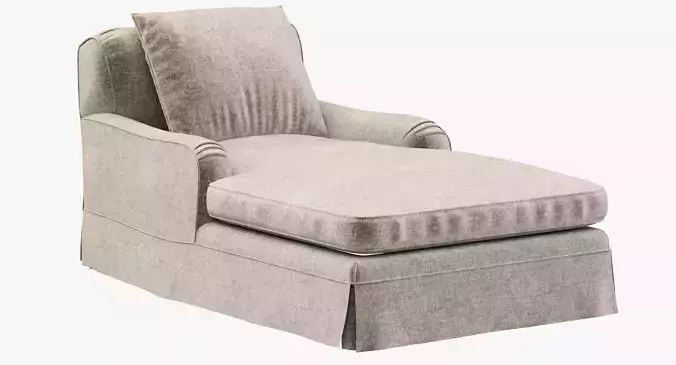 Restoration Hardware Belgian Classic Roll Arm Slipcovered Chaise 3D model