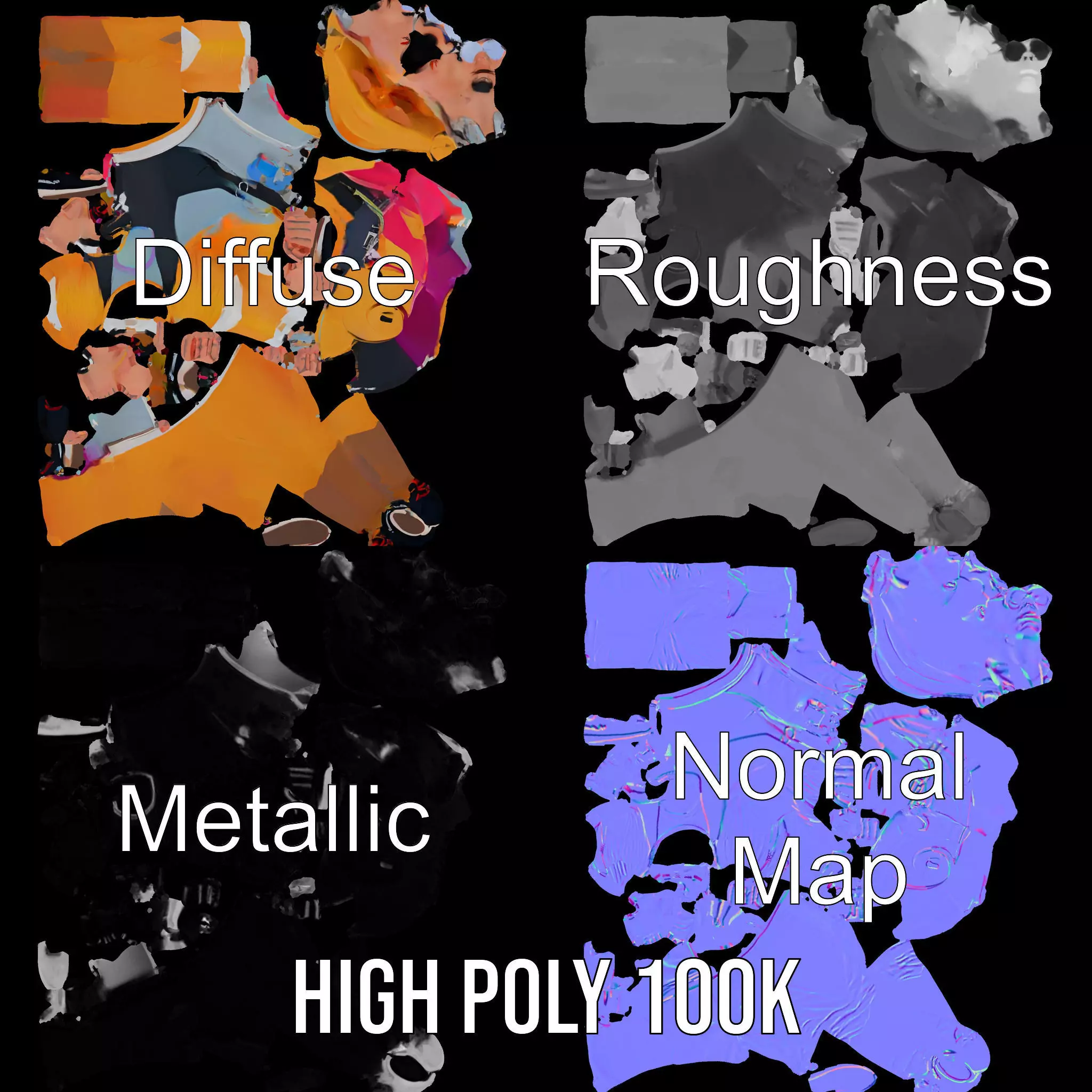 Colorful Streetwear model pack Low-poly 3D model_4