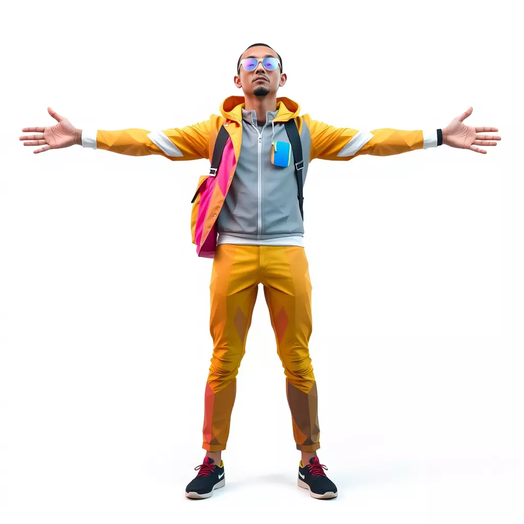 Colorful Streetwear model pack Low-poly 3D model_3