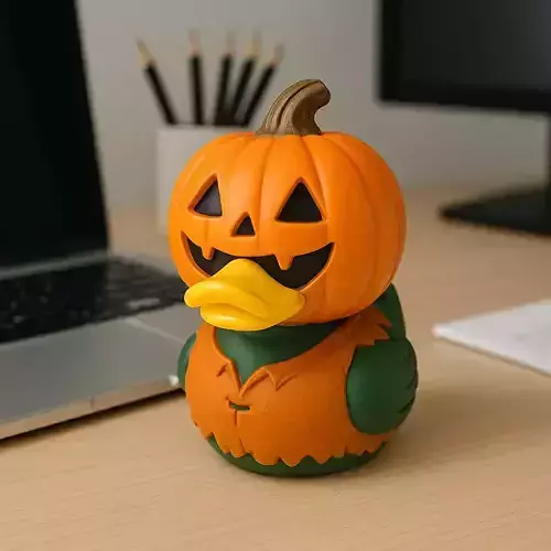 Rubber Duck - Halloween Pumpkins statue - 3d print